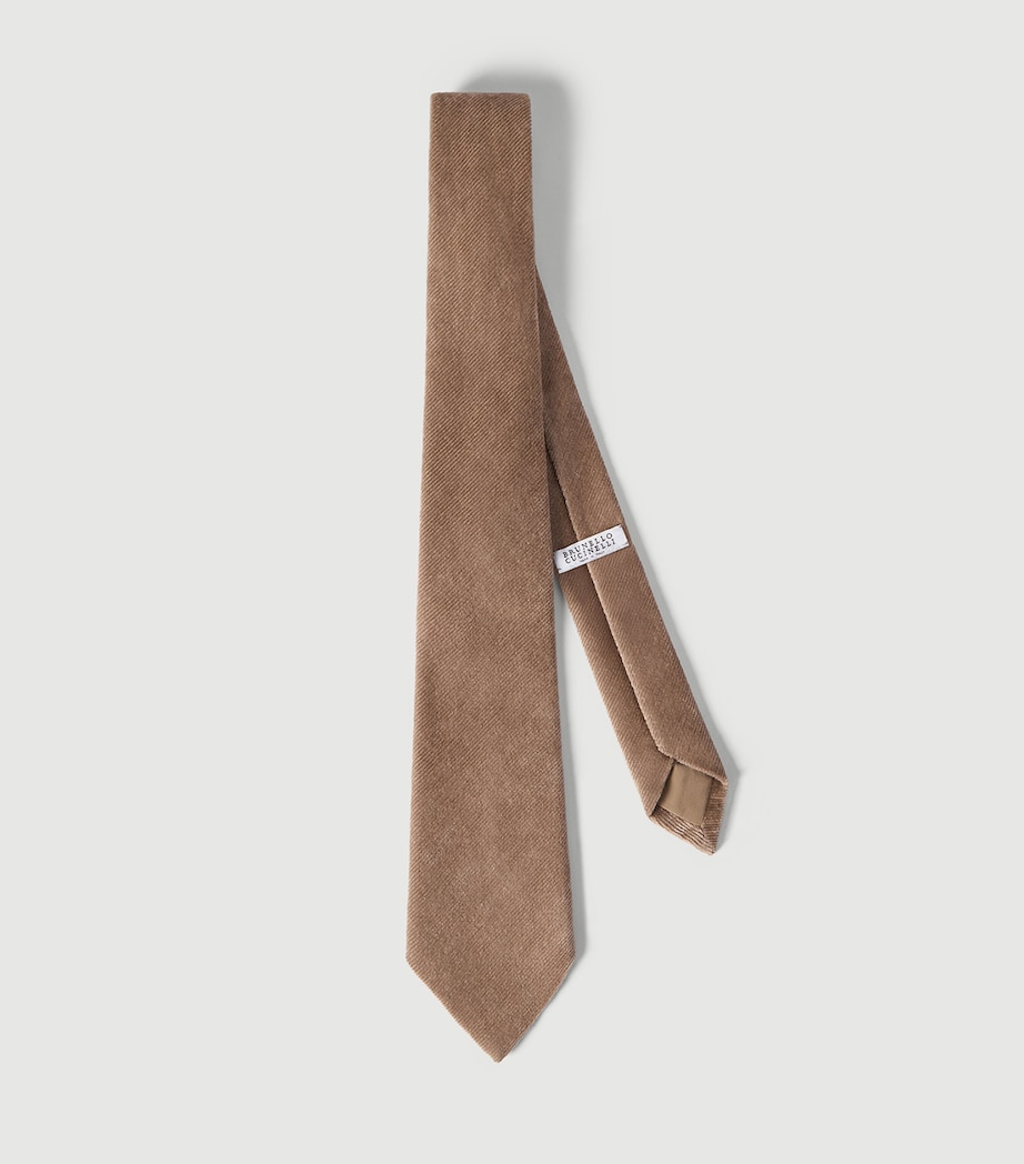 Brunello Cucinelli Corduroy Tie Beige Image 3