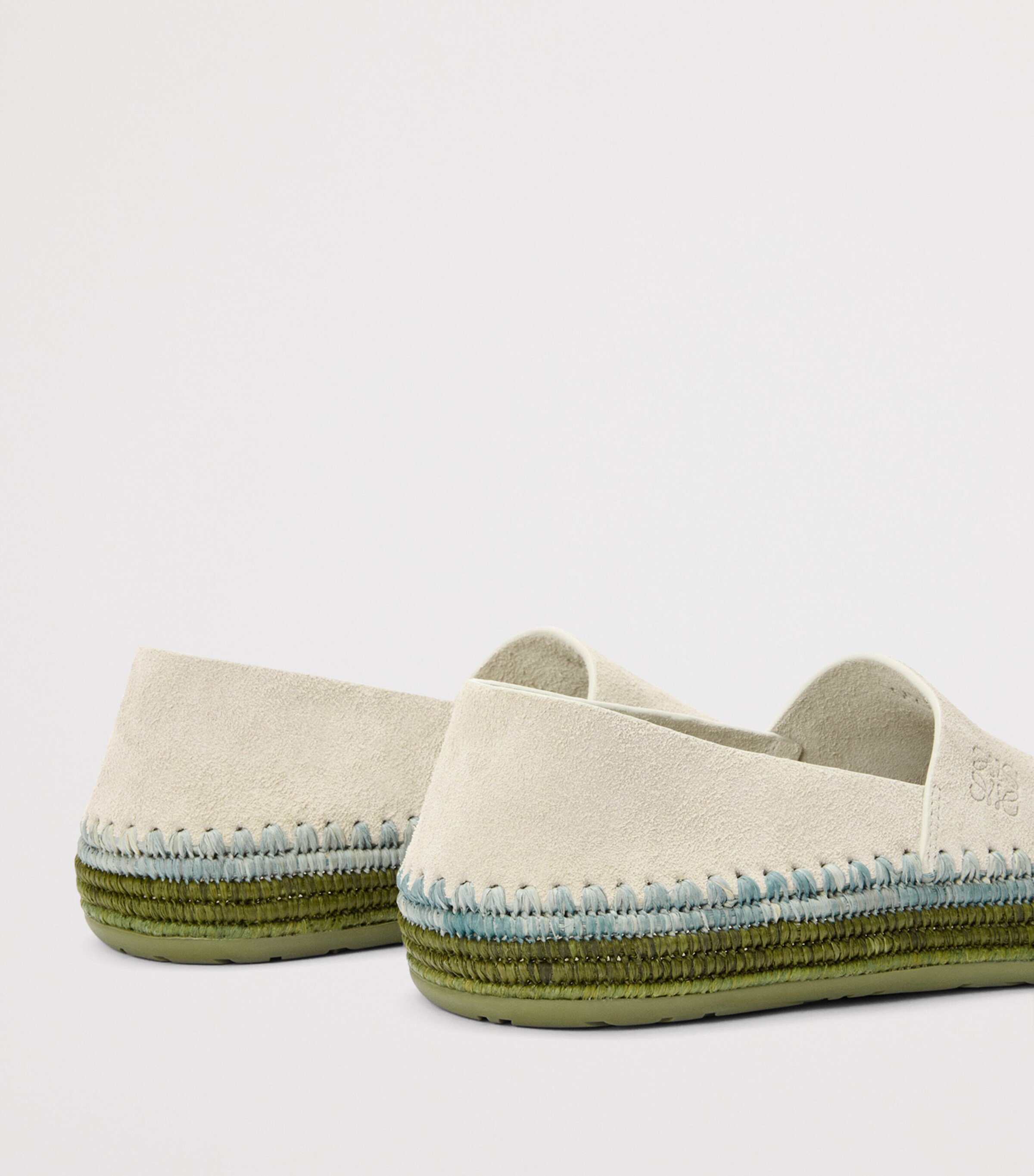 LOEWE x Paula's Ibiza Suede Raffia-Trim Rio Slippers