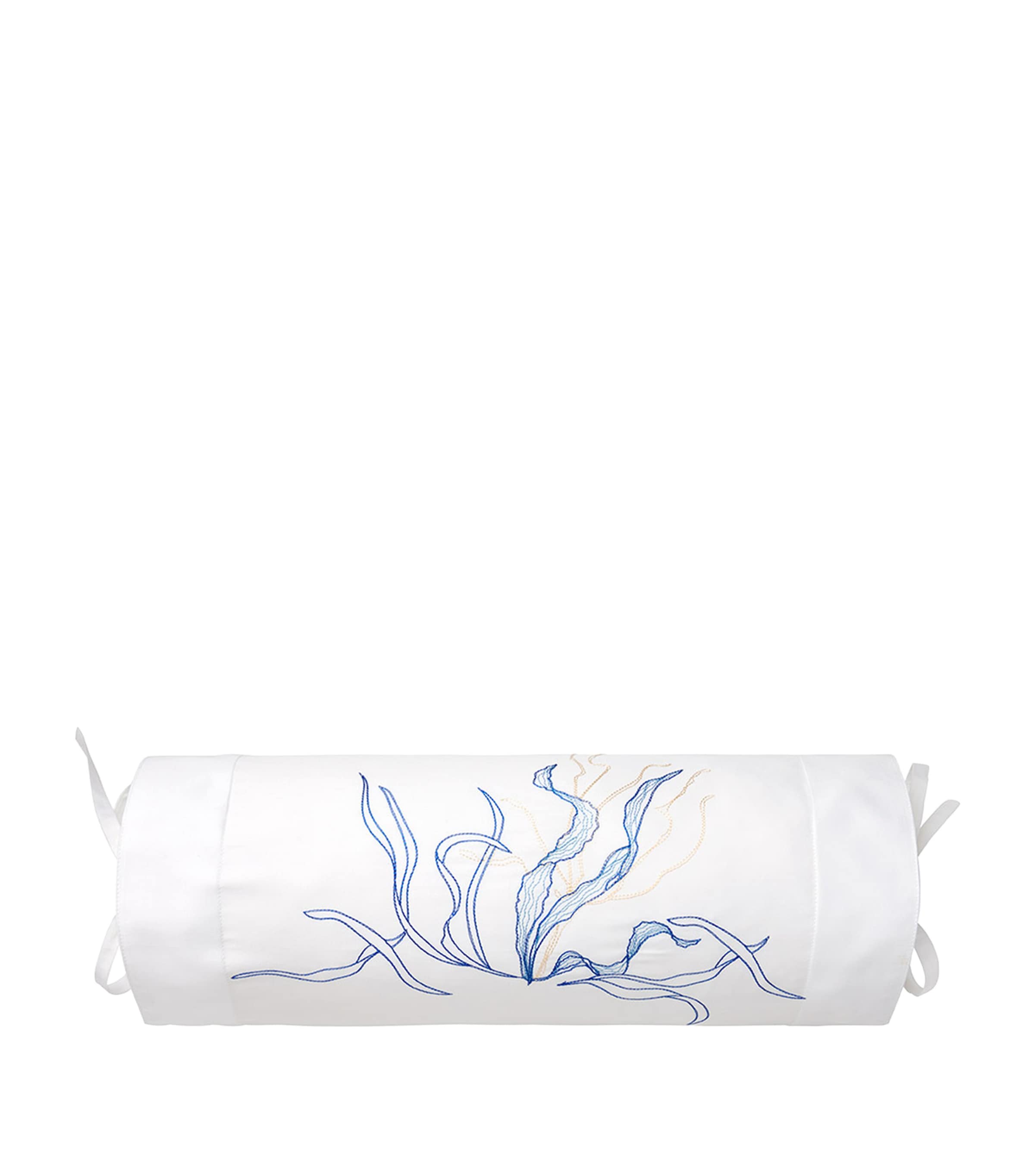 Yves Delorme Couture Nautilus Neck Roll (13cm x 35cm) Blc/blu Image 2
