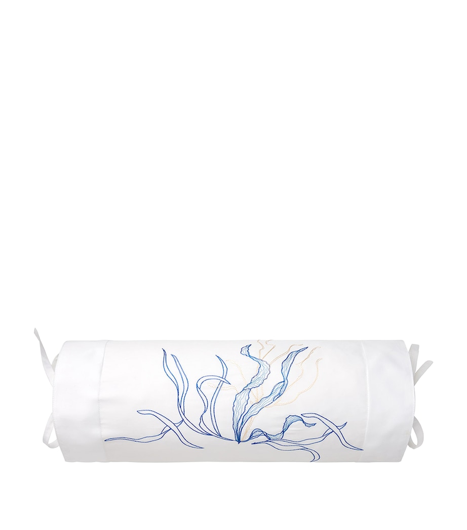 Yves Delorme Couture Nautilus Neck Roll (13cm x 35cm) Blc/blu Image 2
