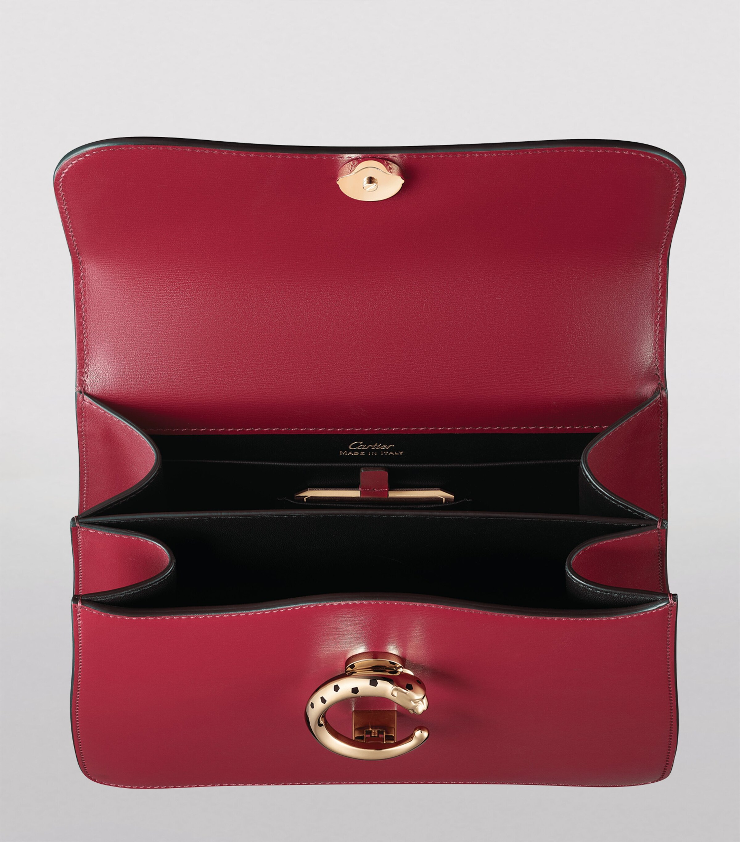 Leather Panthère De Cartier Top-Handle Bag CHERRY RED Image 4