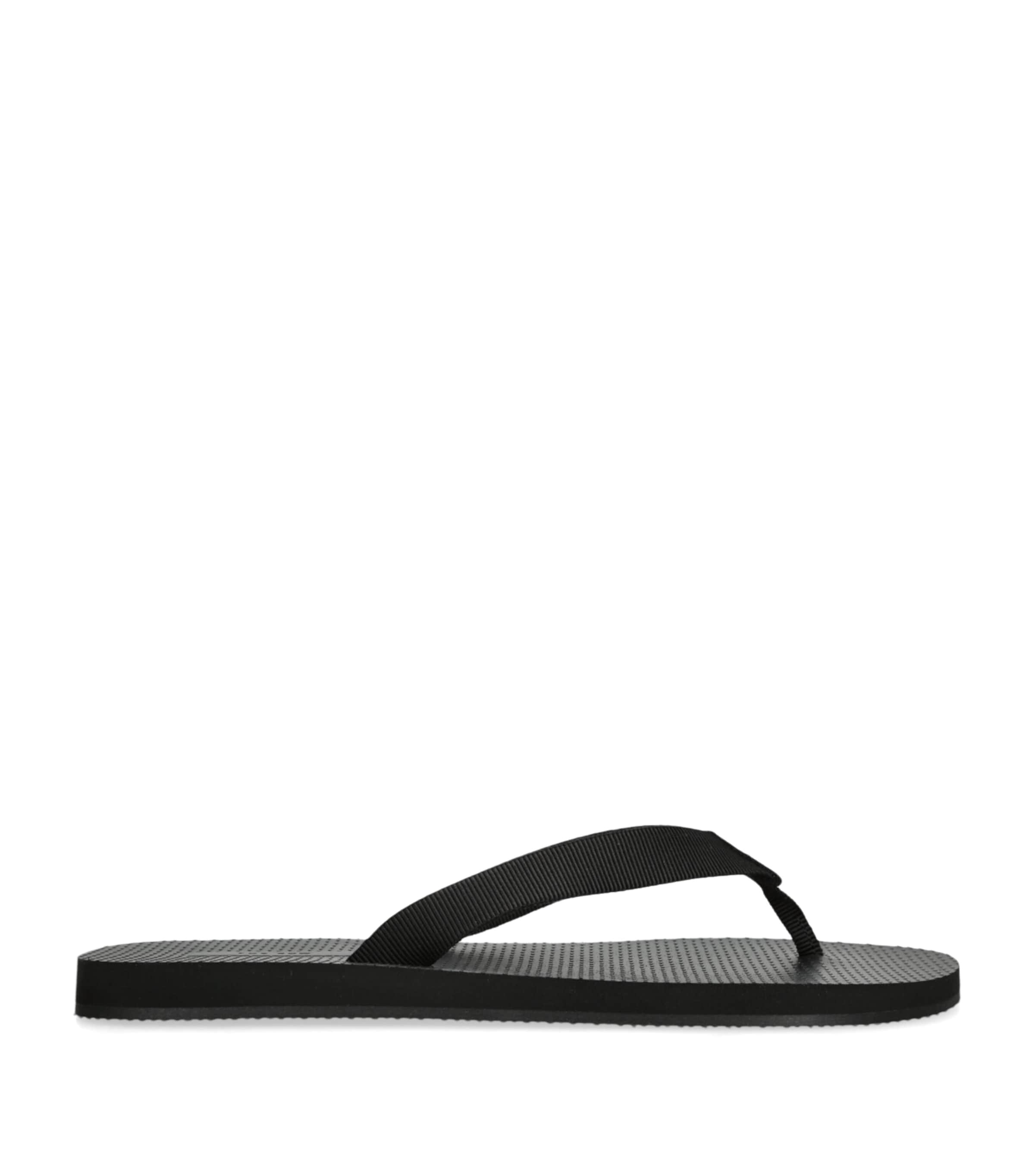 Shop The Row Dune Leather Flip Flops In Black