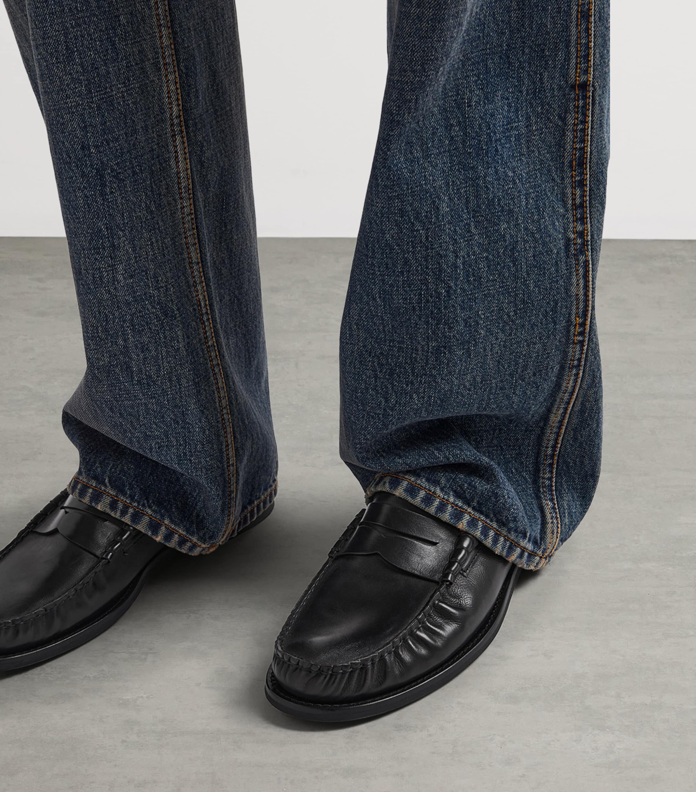 Prada Brushed Leather Loafers Black Image 7