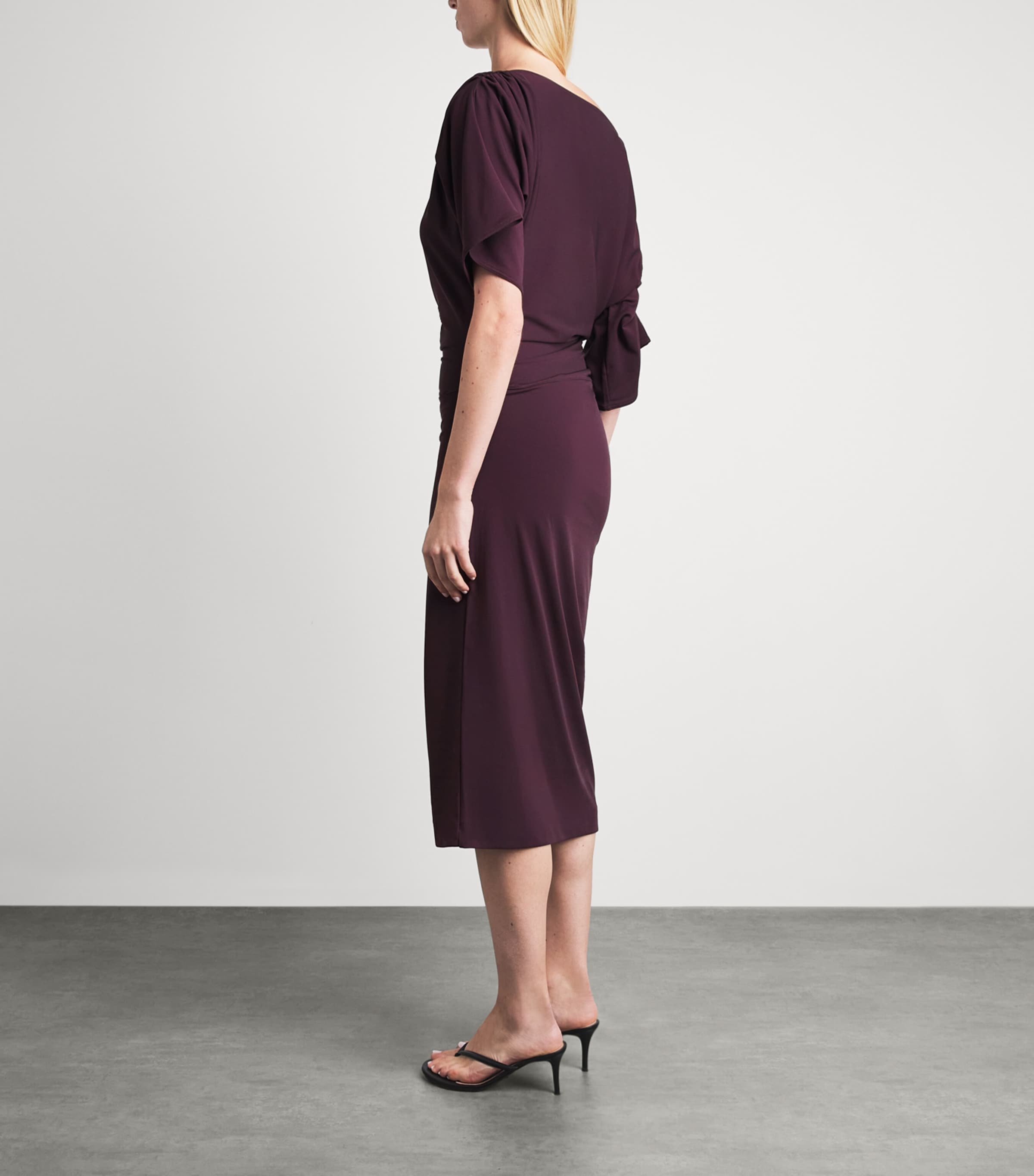 Wolford Womens Fluid Drape Midi Dress Wild Plum Image 4