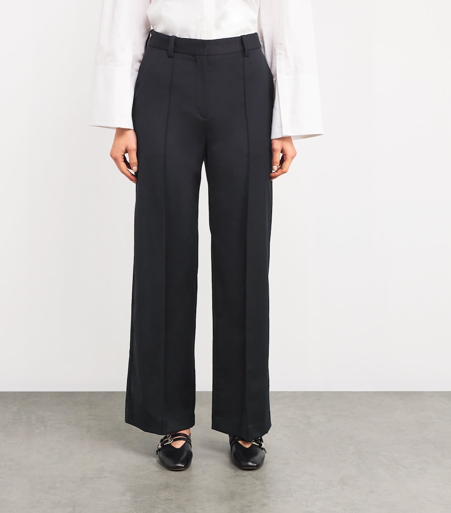 Wool-Blend Tailored Trousers NAVY Image 3