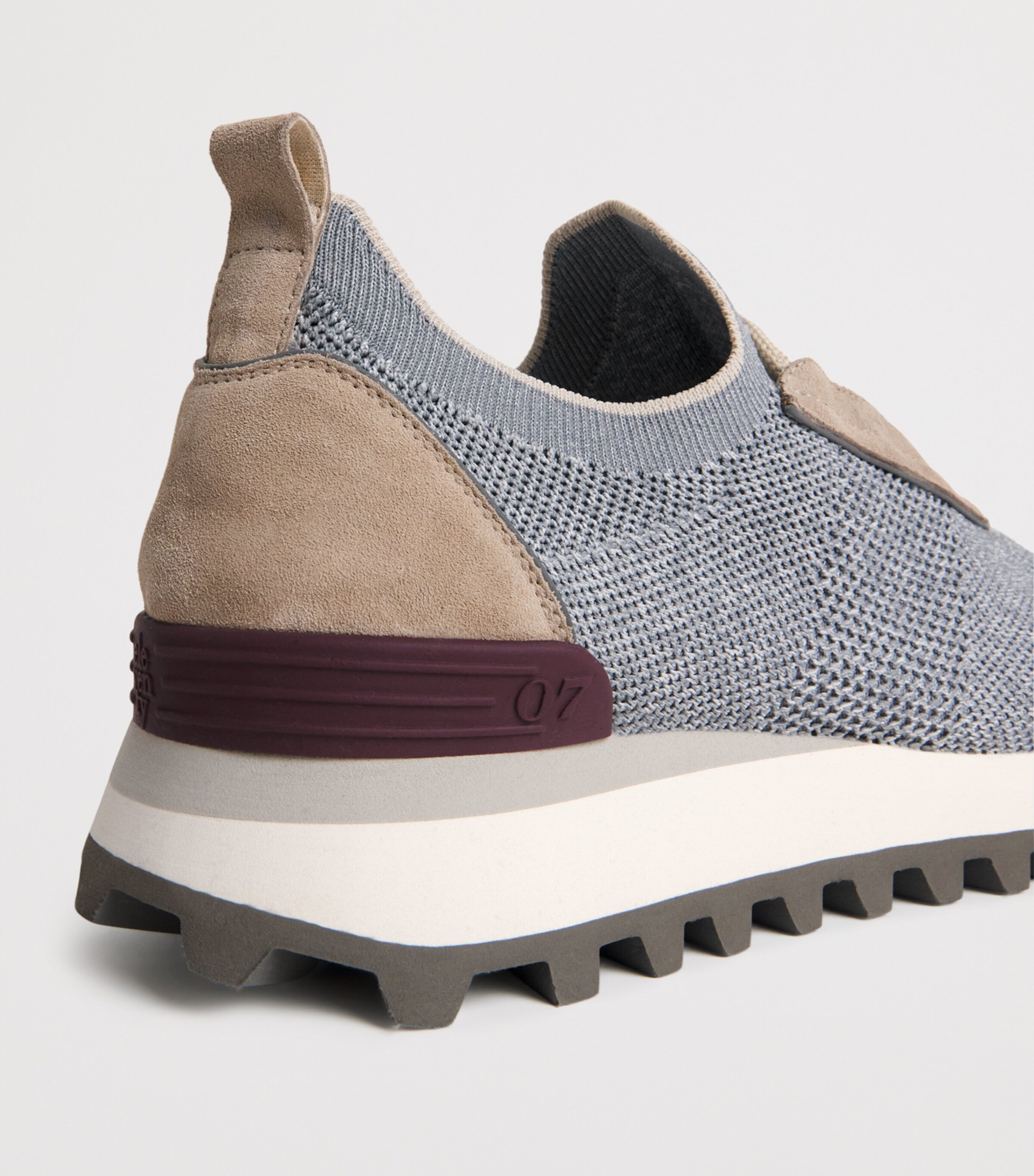 Knitted Low-Top Sneakers GRIGIO MEDIO E TORTO Image 7