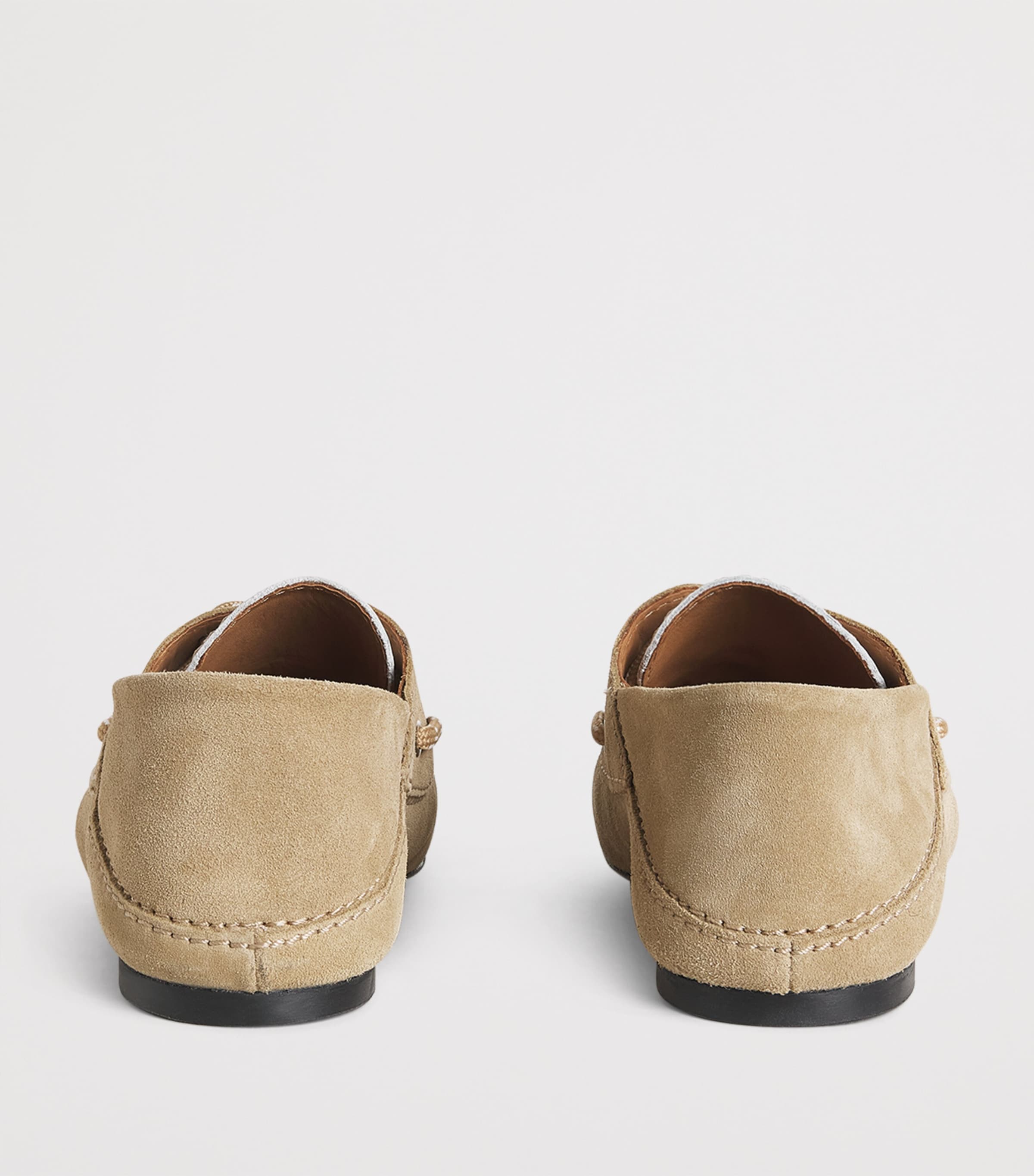 Suede Two-Tone Boat Shoes BEIGE Image 4