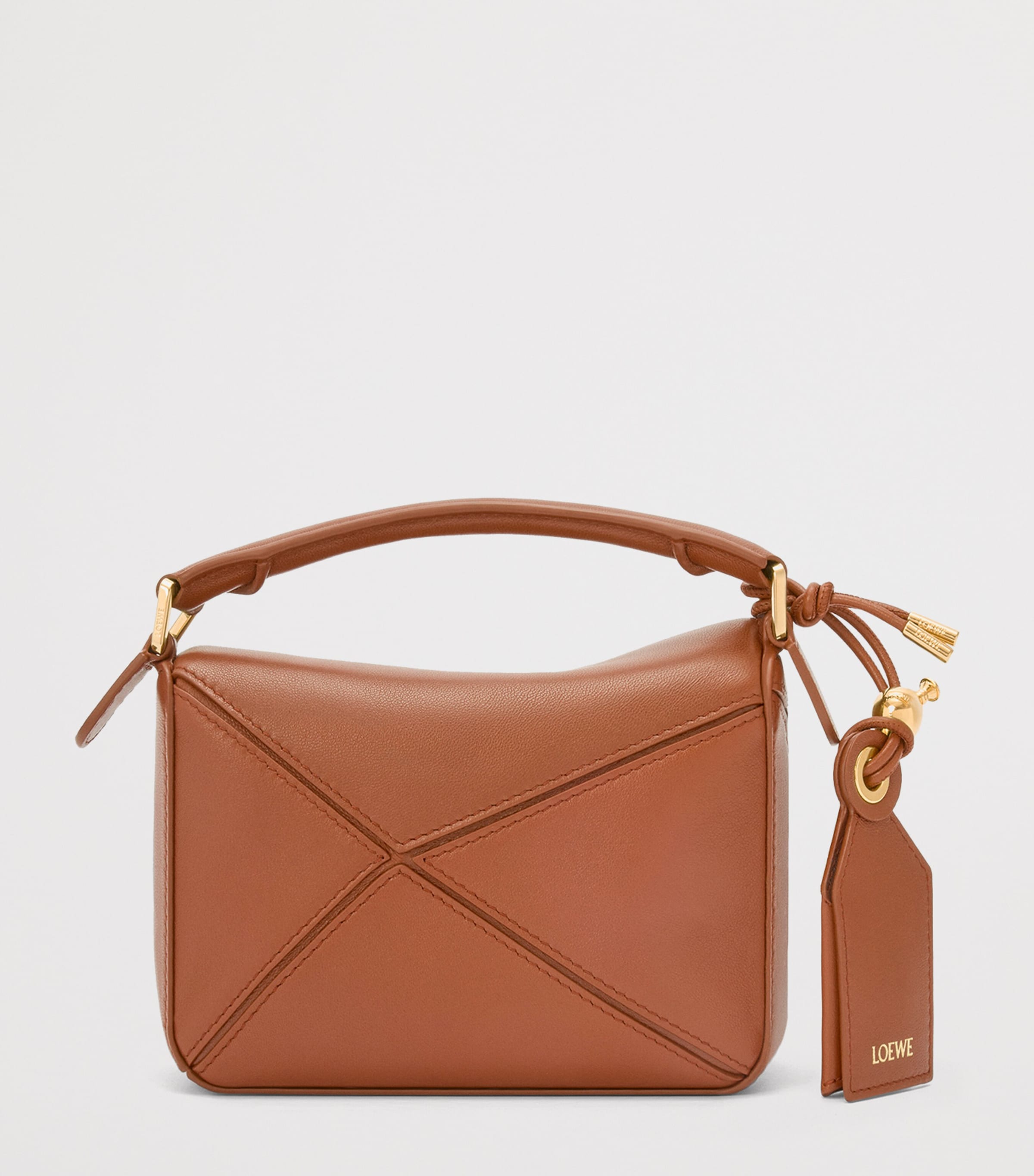 LOEWE Brown Mini Leather Puzzle Top-Handle Bag | Harrods US