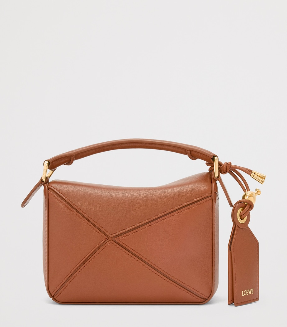 Mini Leather Puzzle Top-Handle Bag PECAN Image 5