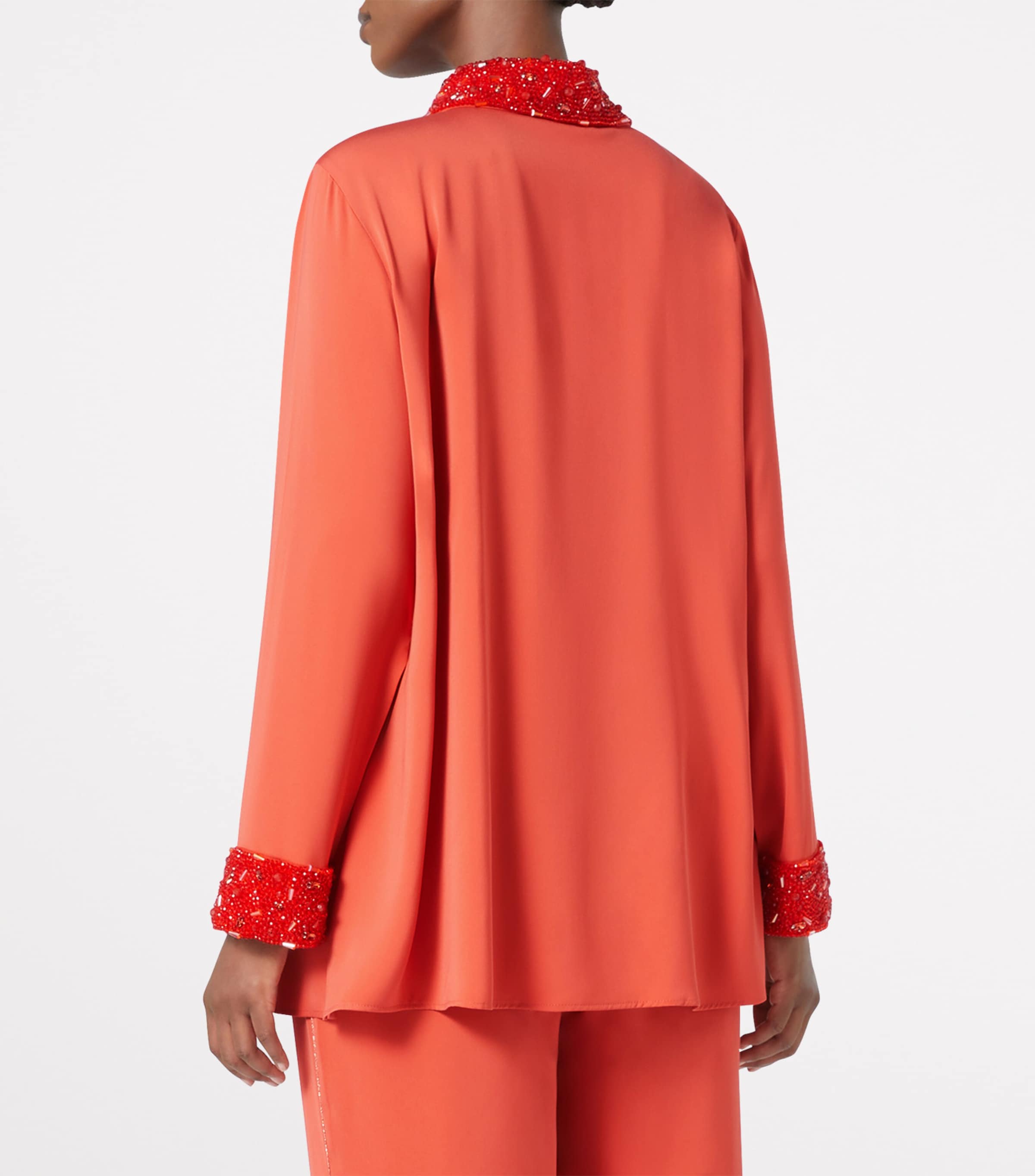 x Dima Ayad Embellished-Detail Zagara Shirt RED Image 3