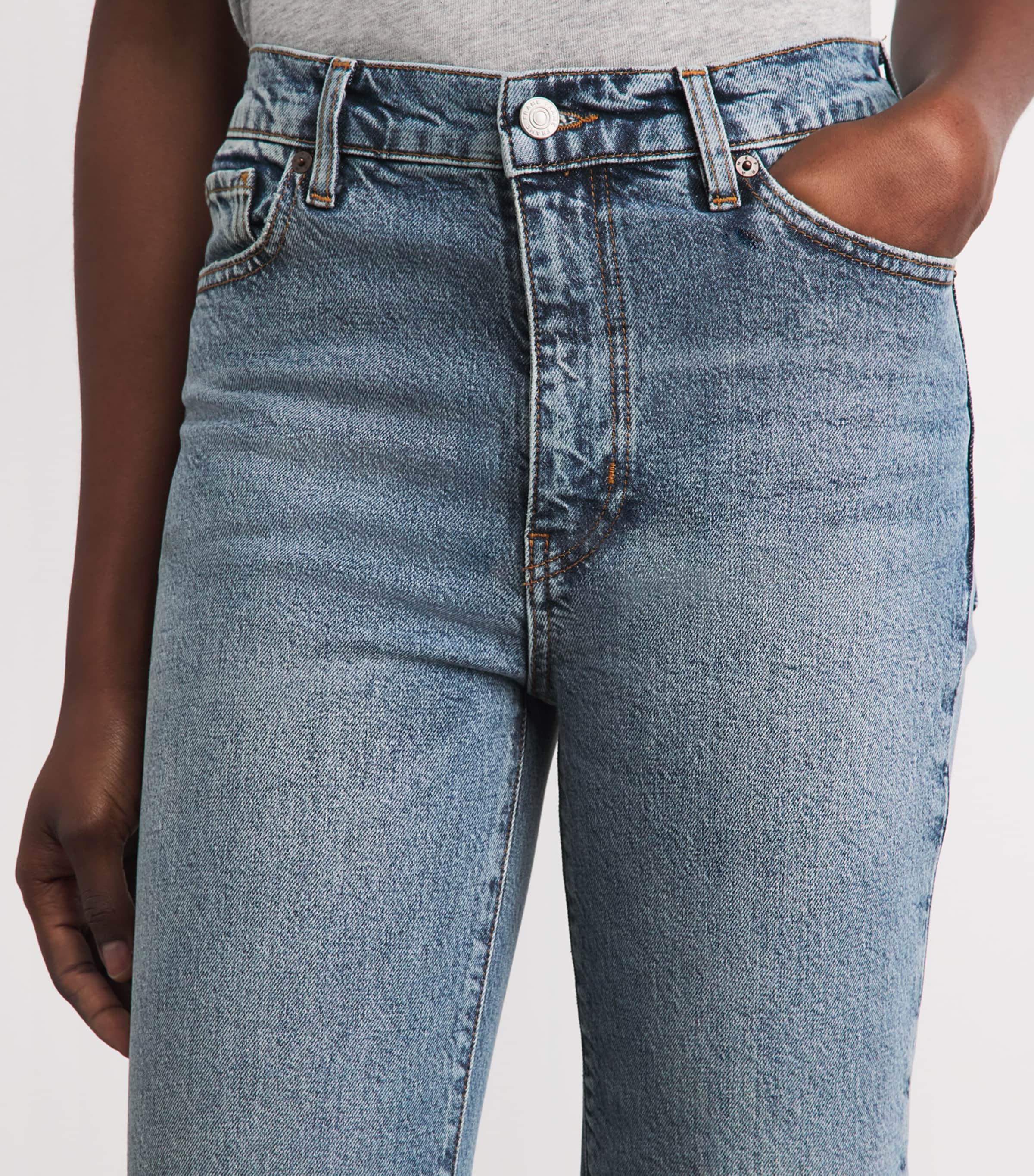 FRAME Womens The Arrow High-Rise Bootcut Jeans Cloudlet Image 3