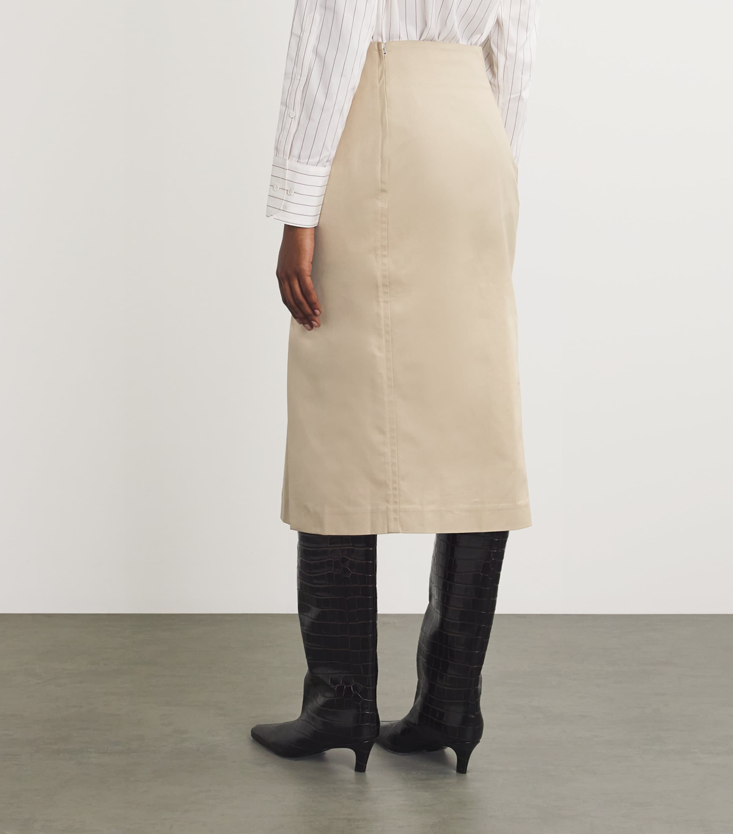 Gabardine Midi Skirt 800 CAMEL Image 4