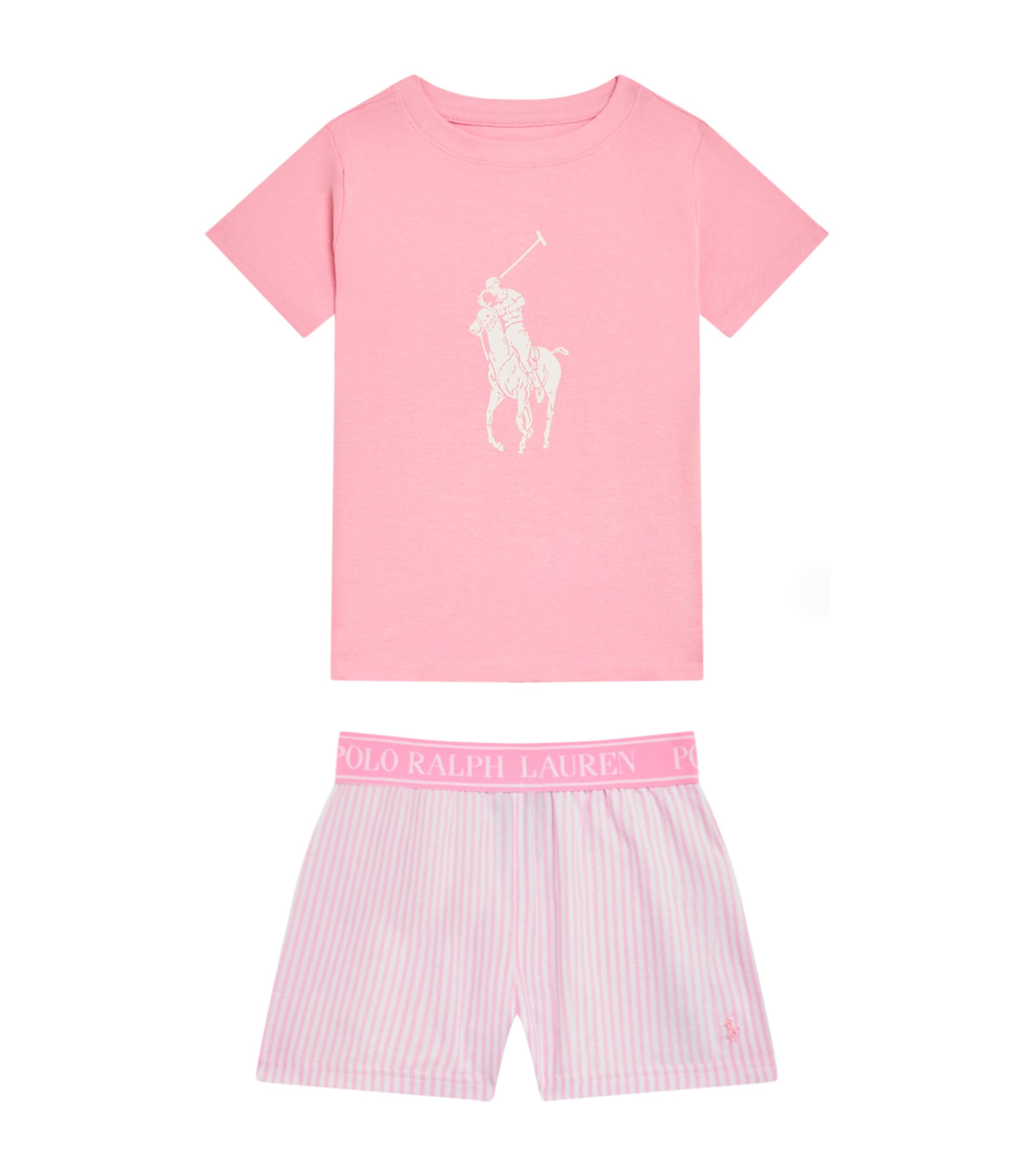 Logo Pyjama Set (4-6 Years) W2QWHITE/CARMEL PINK Image 1