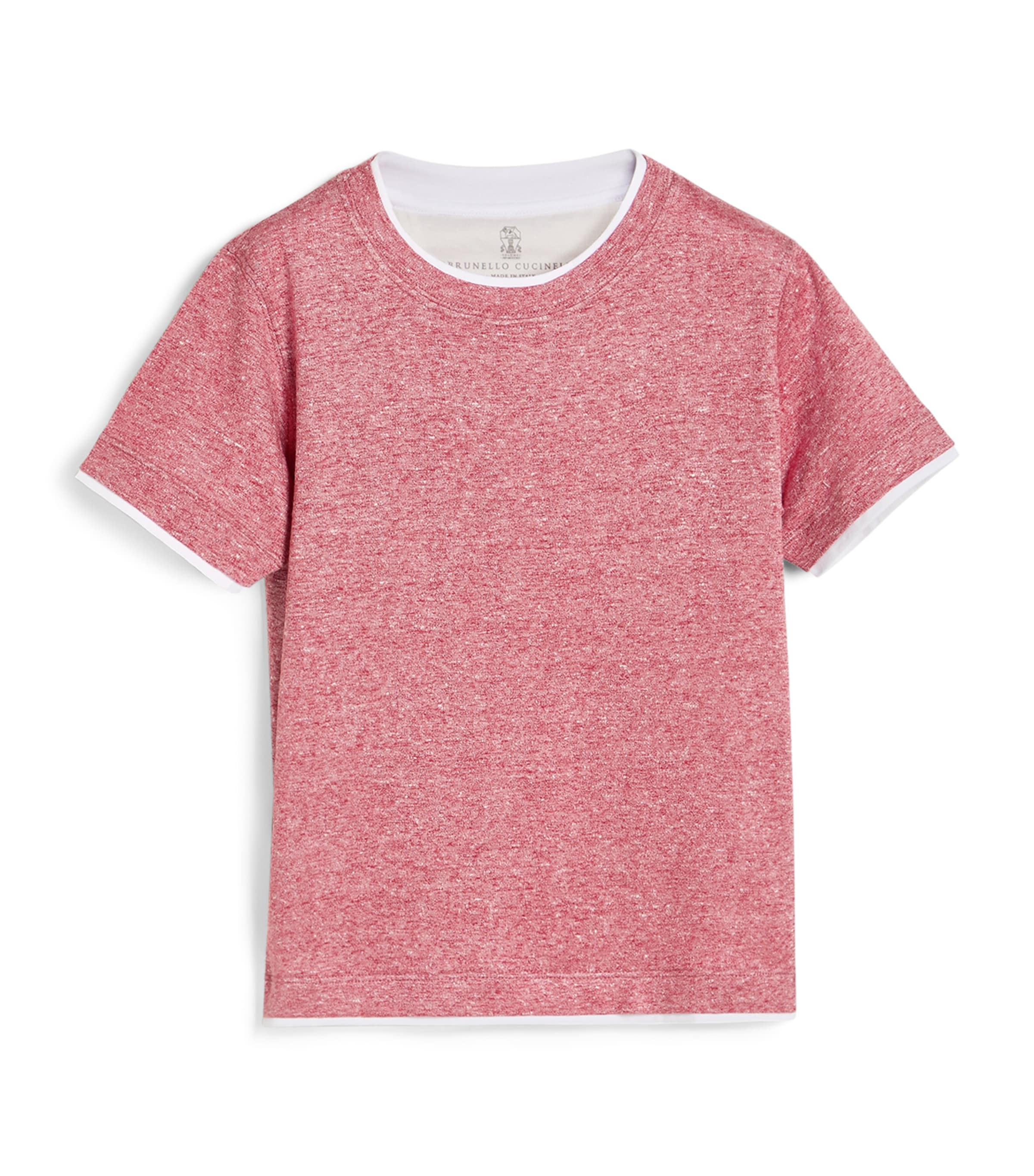 Brunello Cucinelli Kids Linen-Cotton Jersey Layered T-Shirt (4-6 Years) Image 1