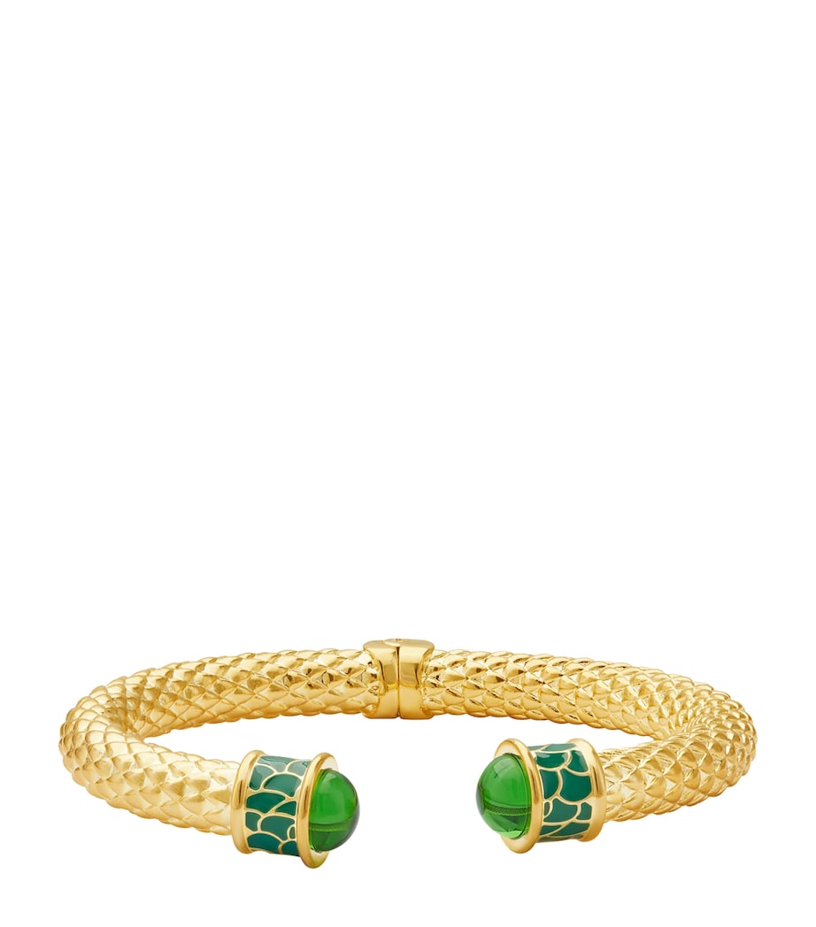 Halcyon Days Gold-Plated Minoan Torque Bracelet Green/gold Image 1