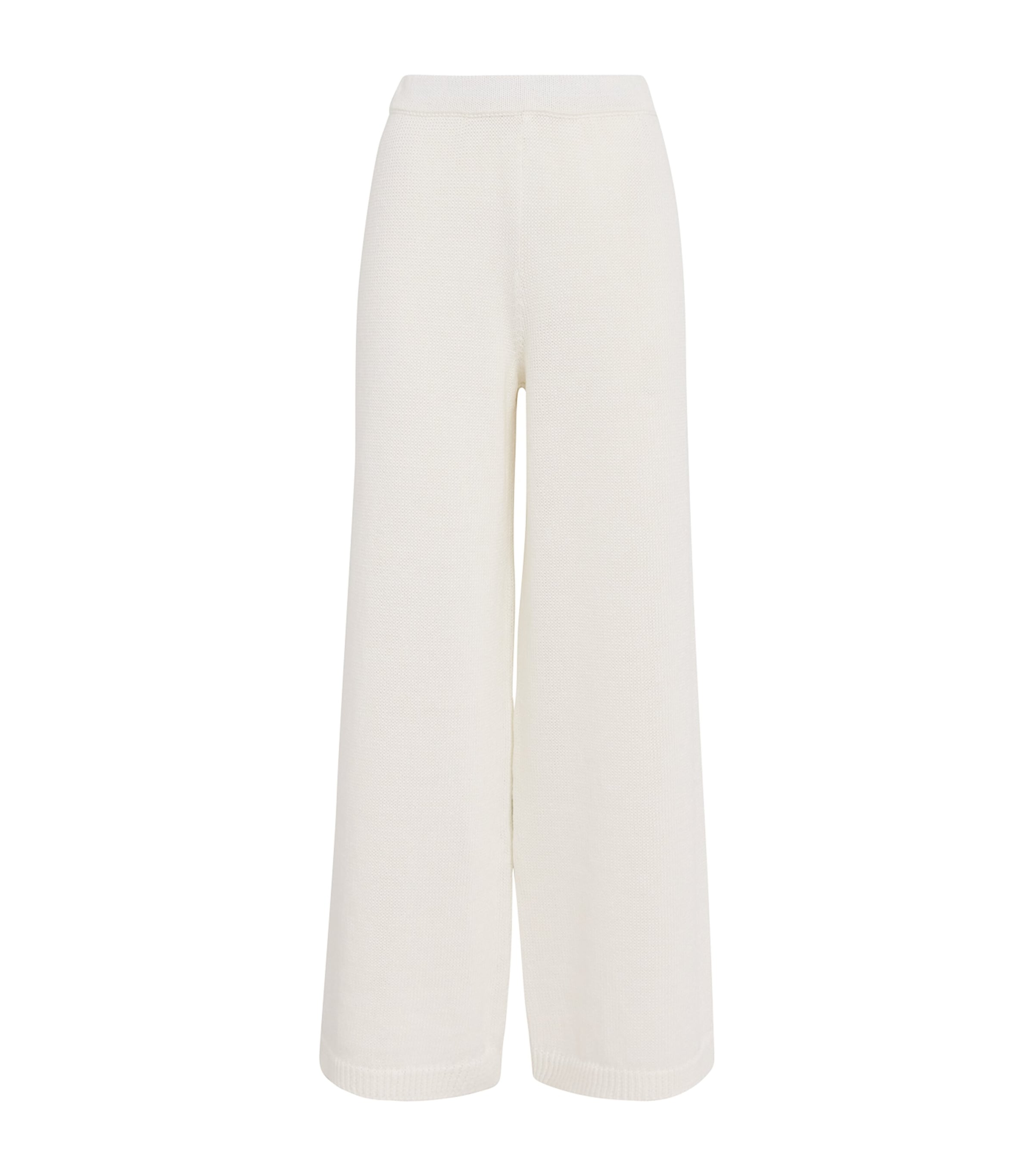 Iris Von Arnim Womens Knitted Payten Wide-Leg Trousers Off White Image 1
