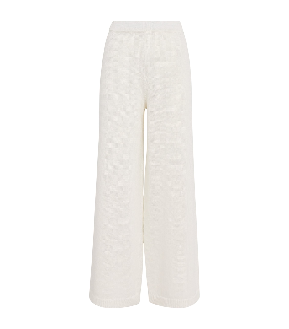 Iris Von Arnim Womens Knitted Payten Wide-Leg Trousers Off White Image 1