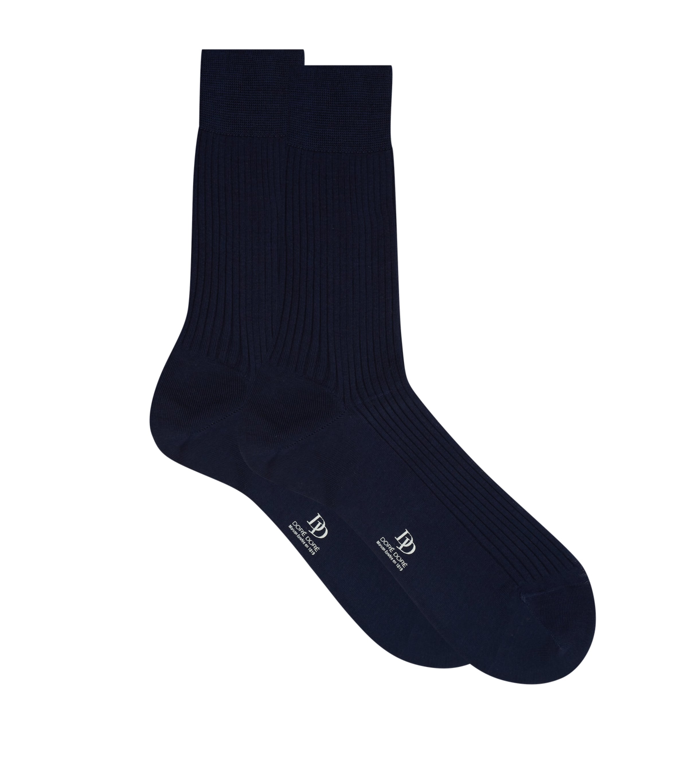 Shop Dore Dore Ribbed Cotton Socks In Blue