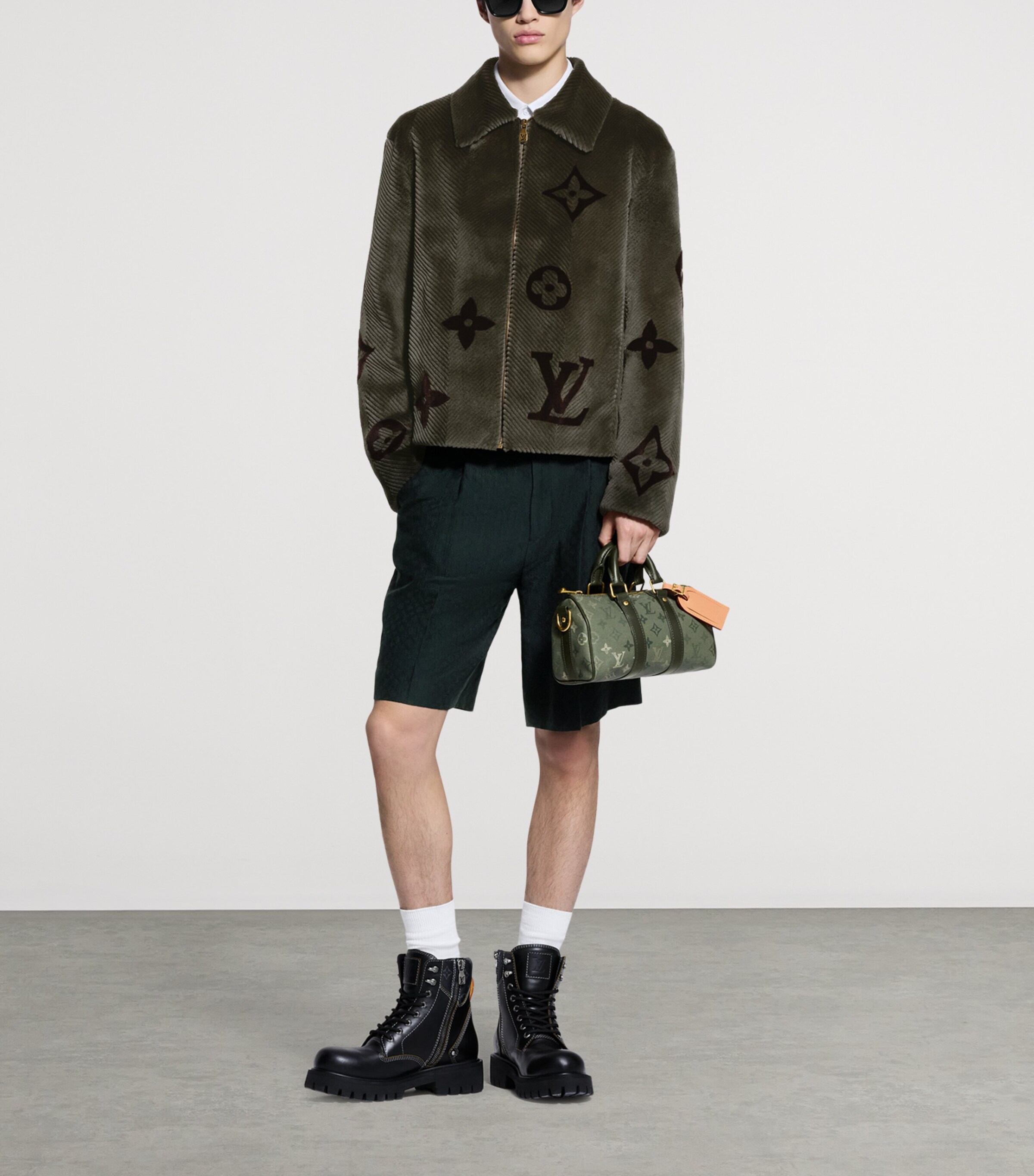 Leather Remix Combat Boots BLACK Image 8