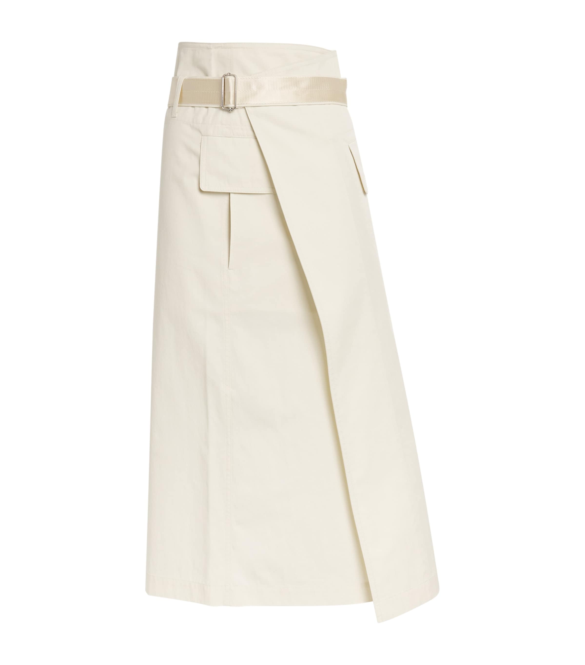 Shop Helmut Lang Trench Wrap Skirt In Beige