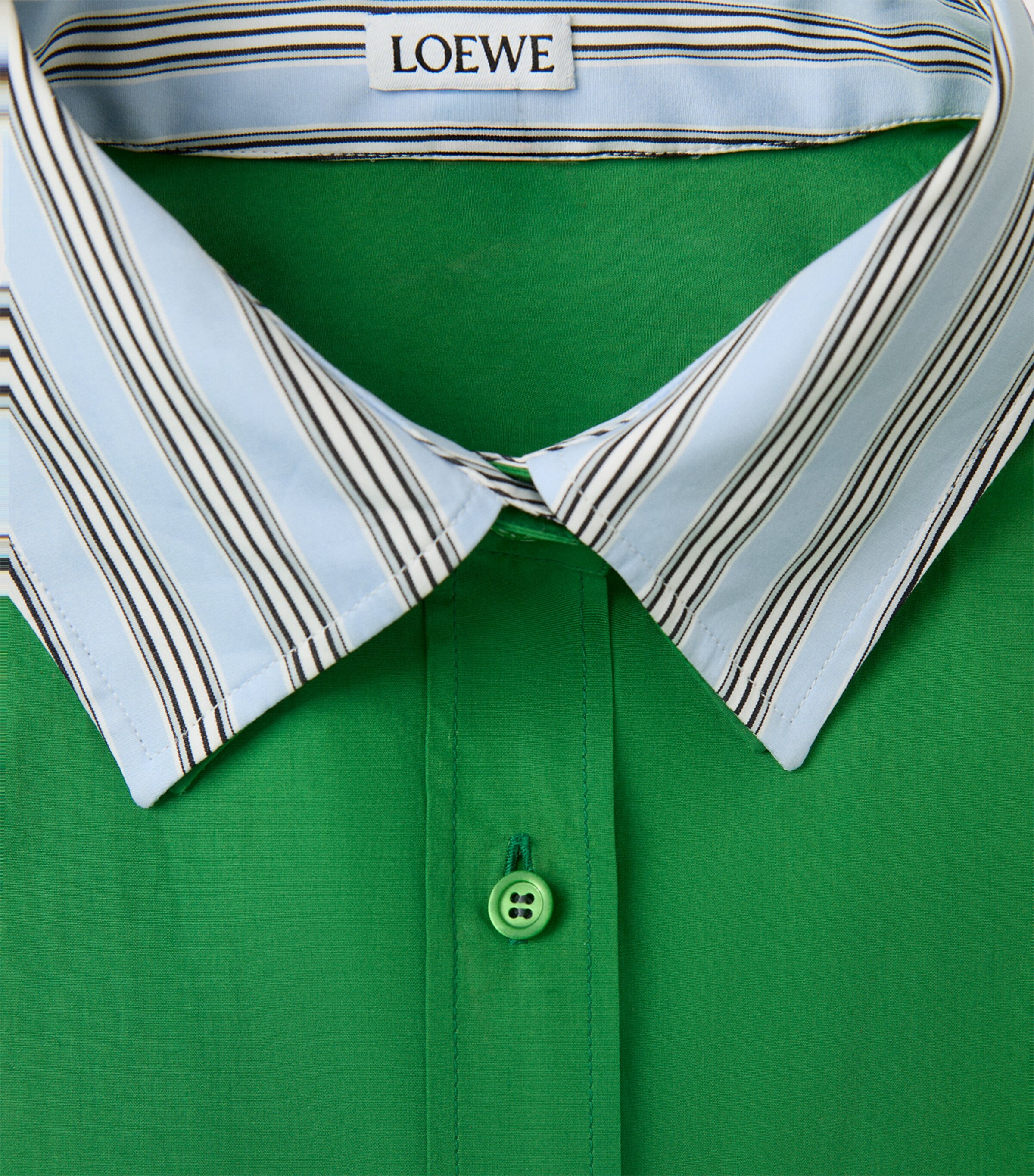LOEWE Womens Layered Mini Shirt Dress Green Image 5