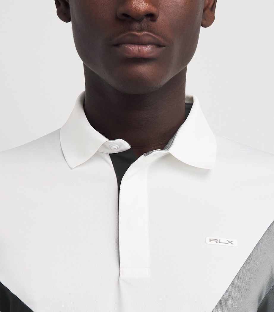 RLX Ralph Lauren Mens Colour-Block Polo Shirt Peak Grey Multi Image 3