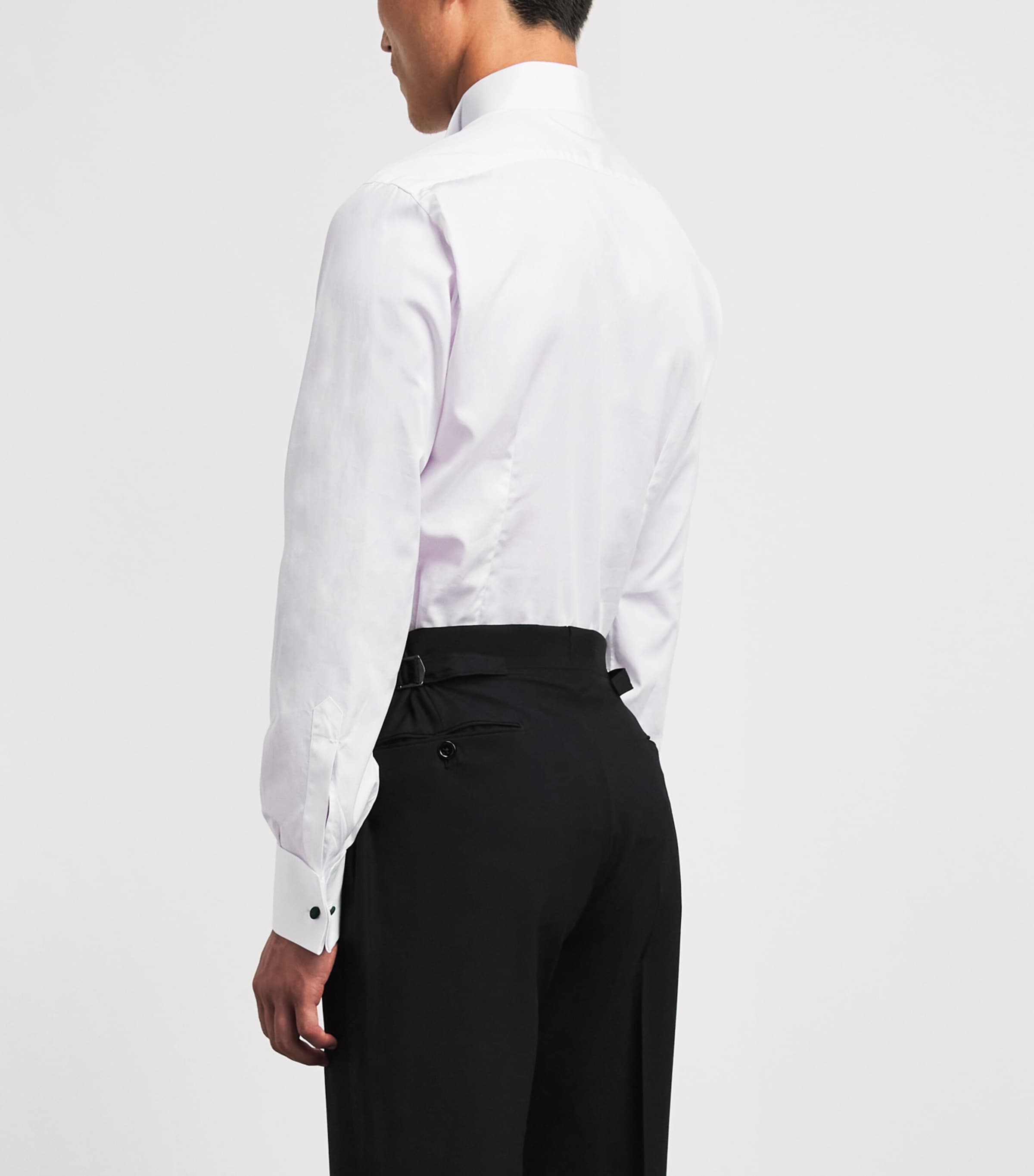 Barba Napoli Mens Cotton Hidden Placket Shirt White Image 5