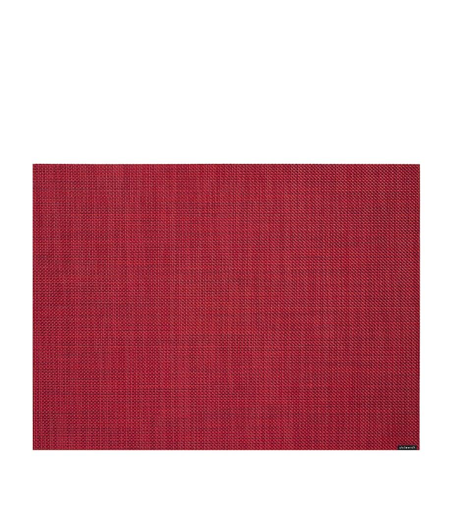 Mini Basketweave Rectangle Placemat (36cm x 48cm) SCARLET Image 1
