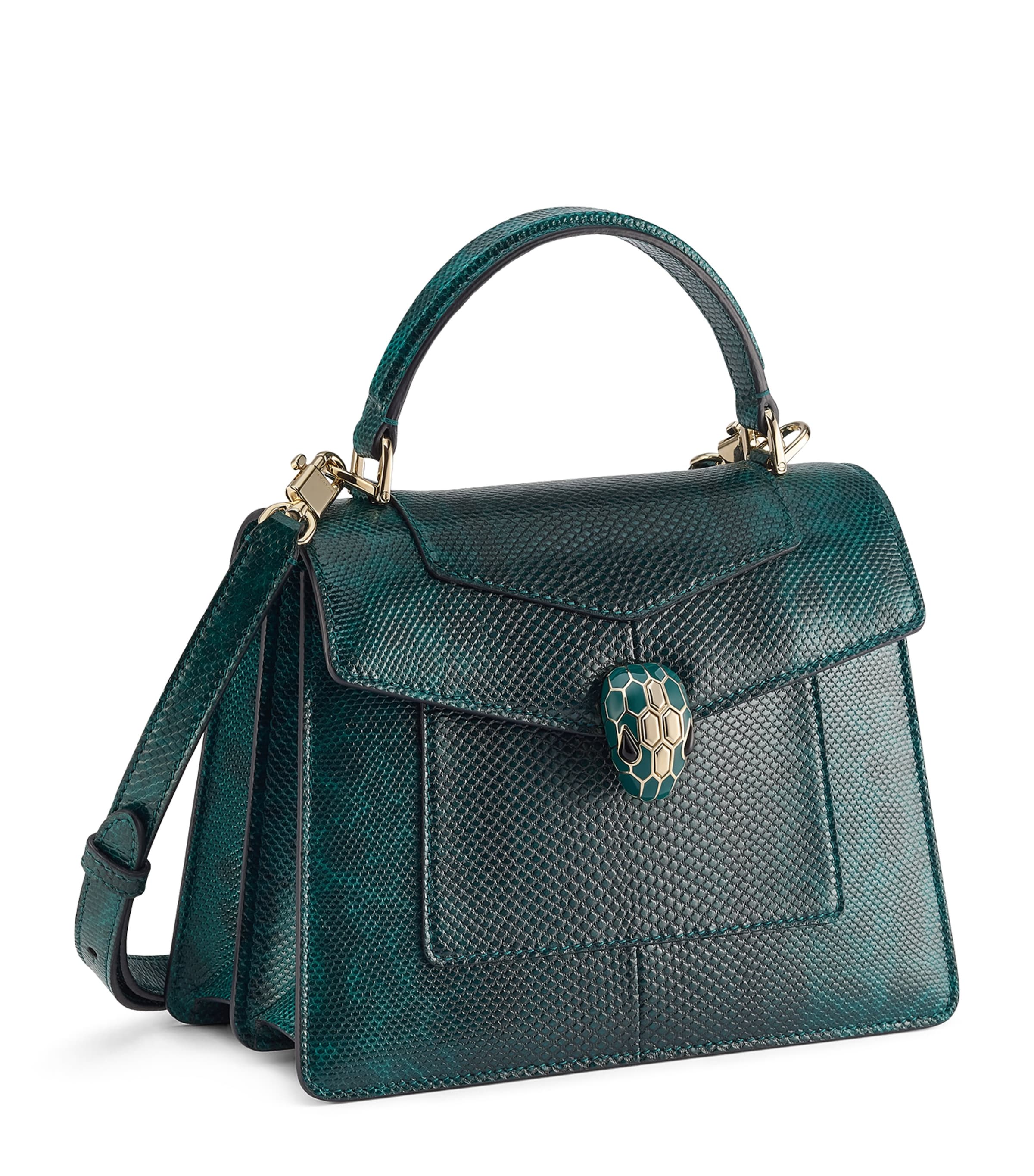 Karung Leather Serpenti Forever Top-Handle Bag GREEN DARK Image 1