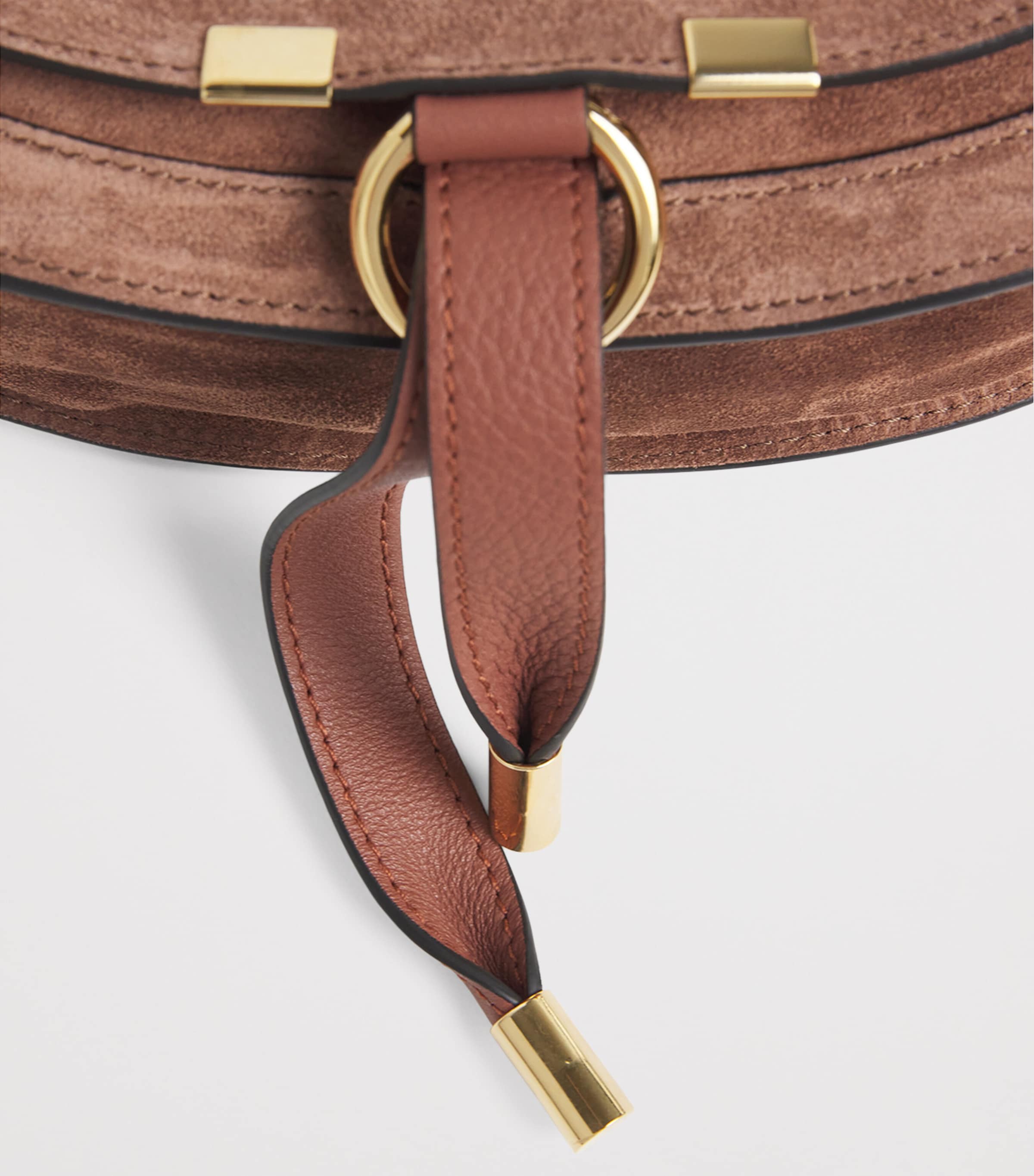 Chloé Mini Suede Marcie Shoulder Bag Blushy Brown Image 4