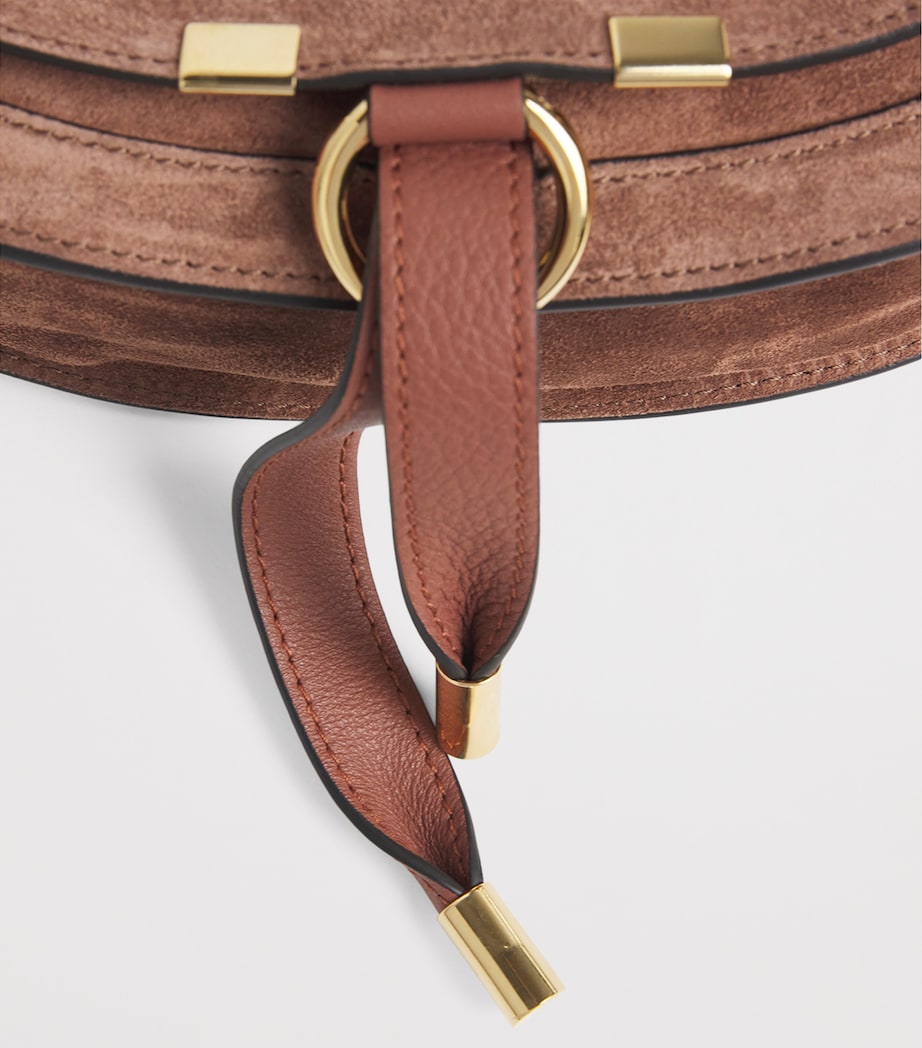 Chloé Mini Suede Marcie Shoulder Bag Blushy Brown Image 4