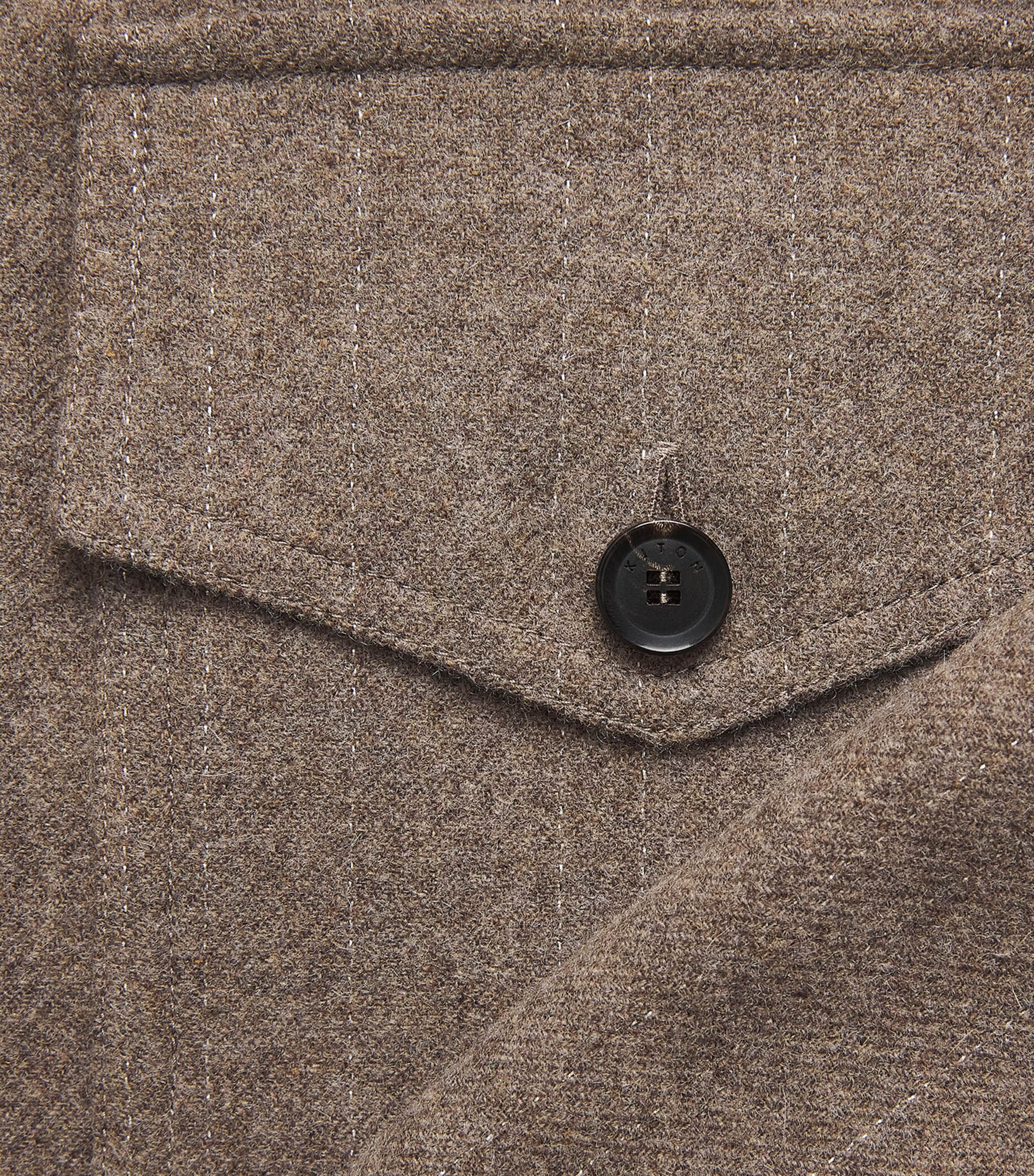Kiton Womens Virgin Wool-Cashmere Overshirt Light Brown Stripe Image 6