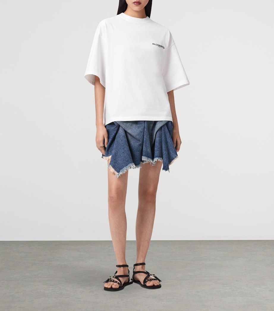 AllSaints Womens Organic Cotton Halis Amelie T-Shirt Optic White Image 2