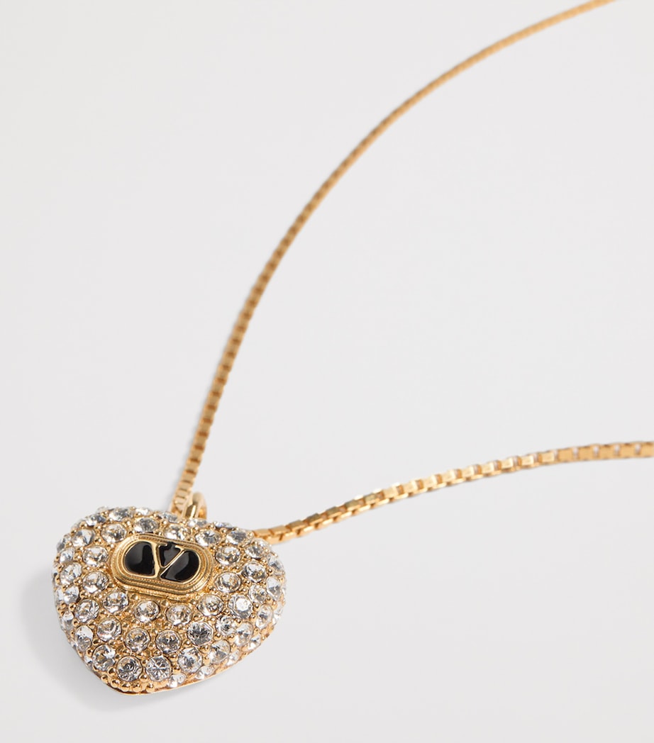 Enamel and Crystal Heart Necklace RG5 Image 4