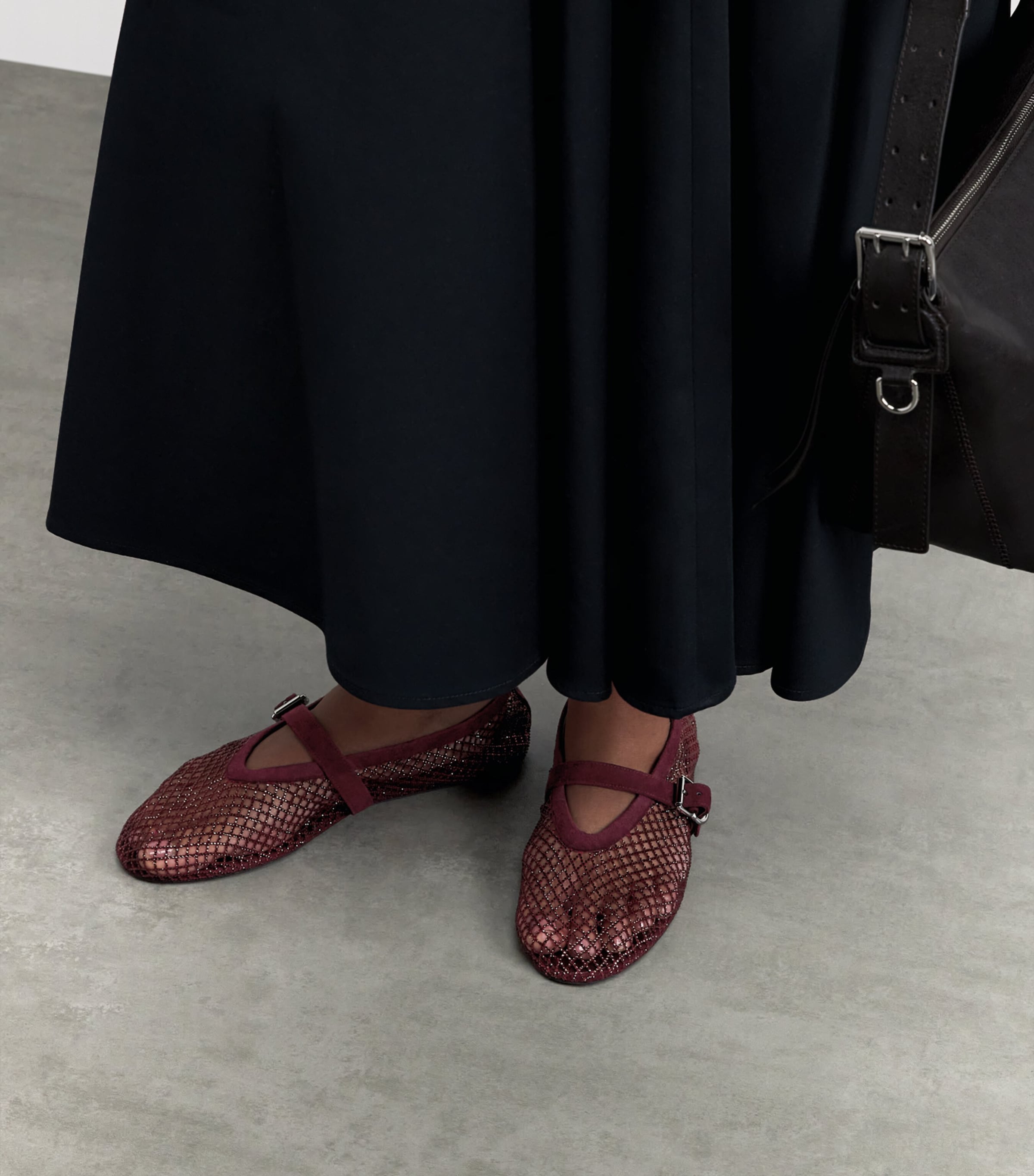 Alaïa Beaded Mesh Ballet Flats Rouge Grenat Image 4