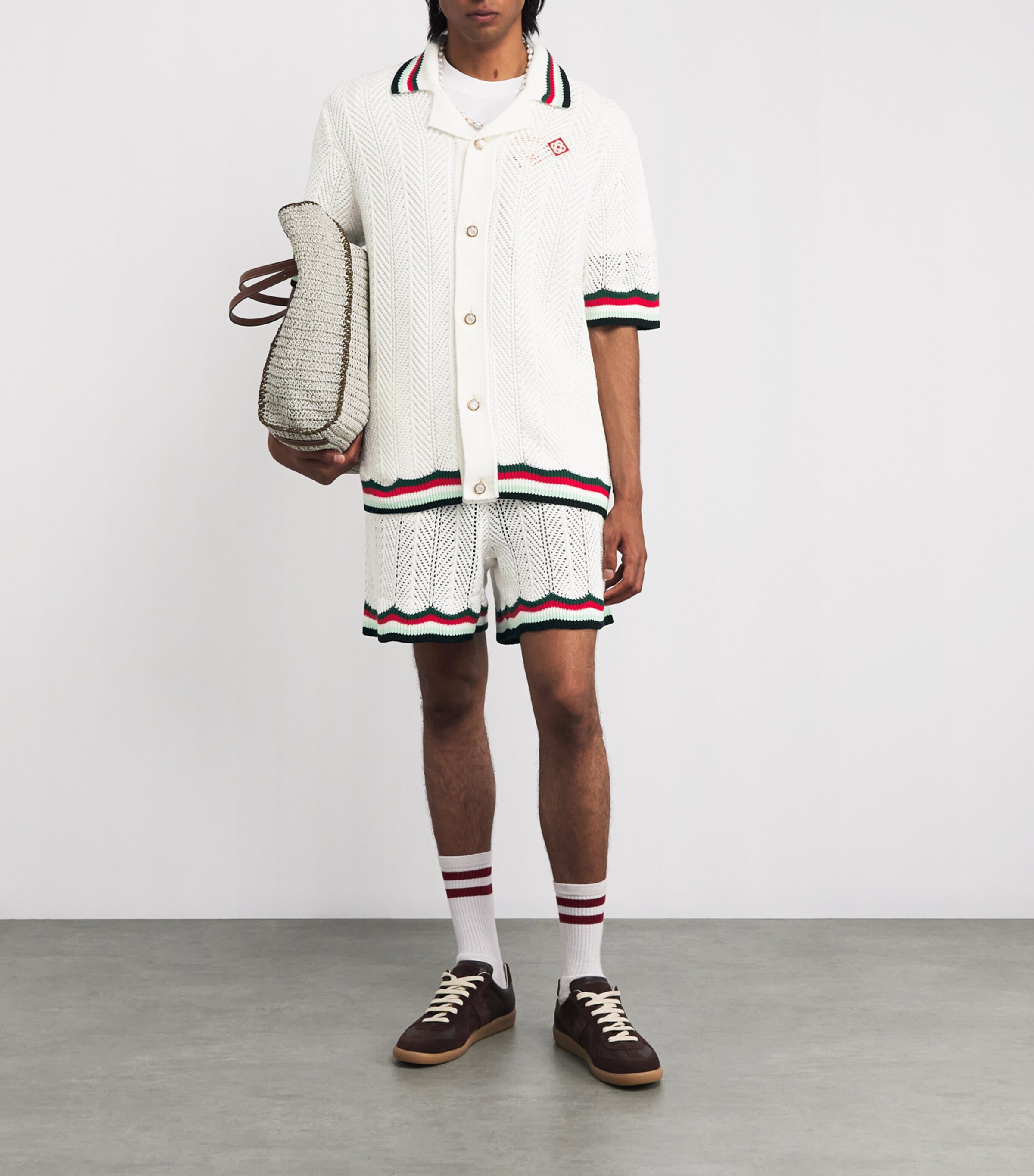 Cotton Chevron Crochet Shorts WHITE Image 2