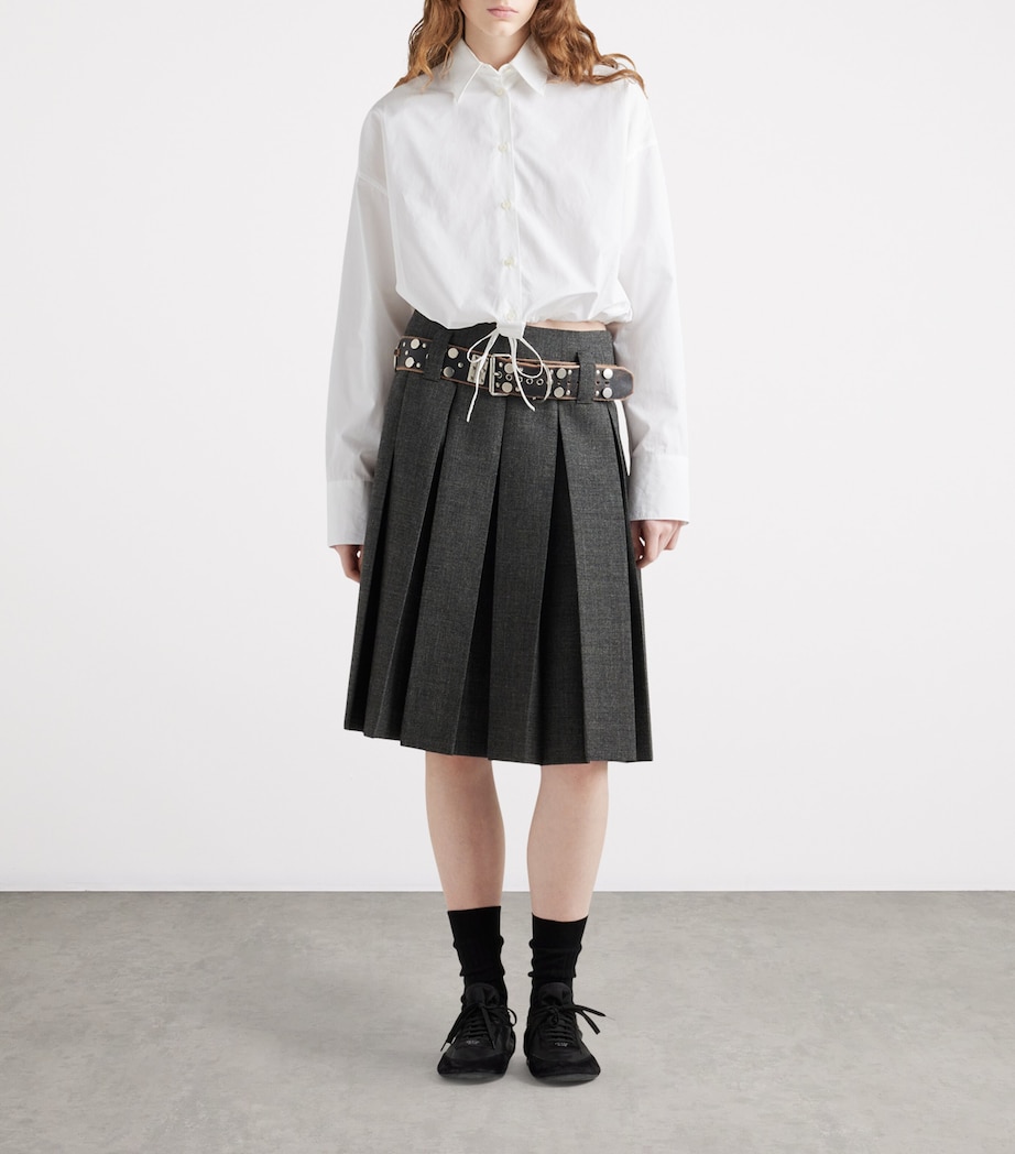 Prada Womens Cotton Poplin Cropped Shirt Image 2