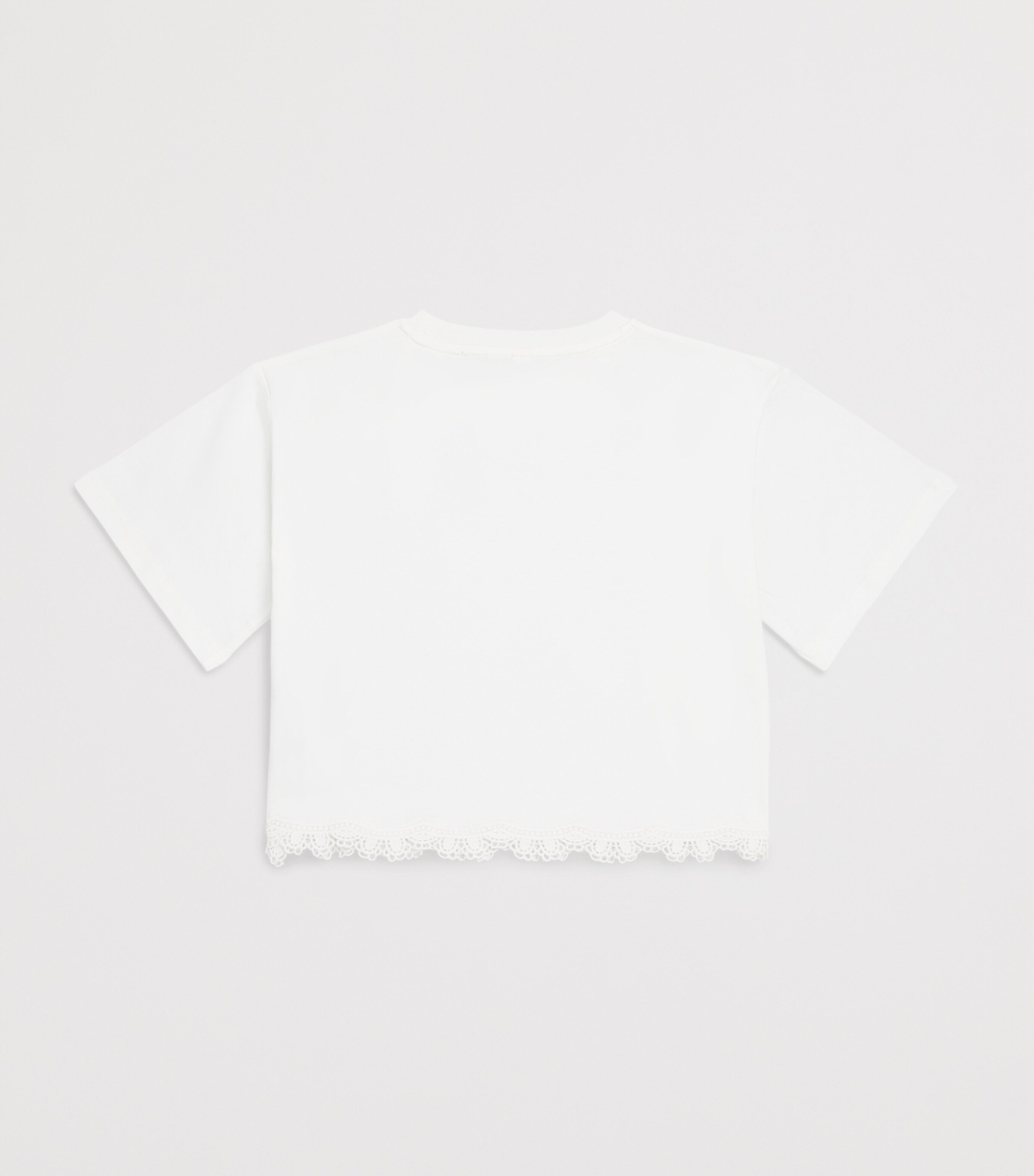 Stella McCartney Kids Cotton Lace-Trim T-Shirt (3-14 Years) Ivory Image 2
