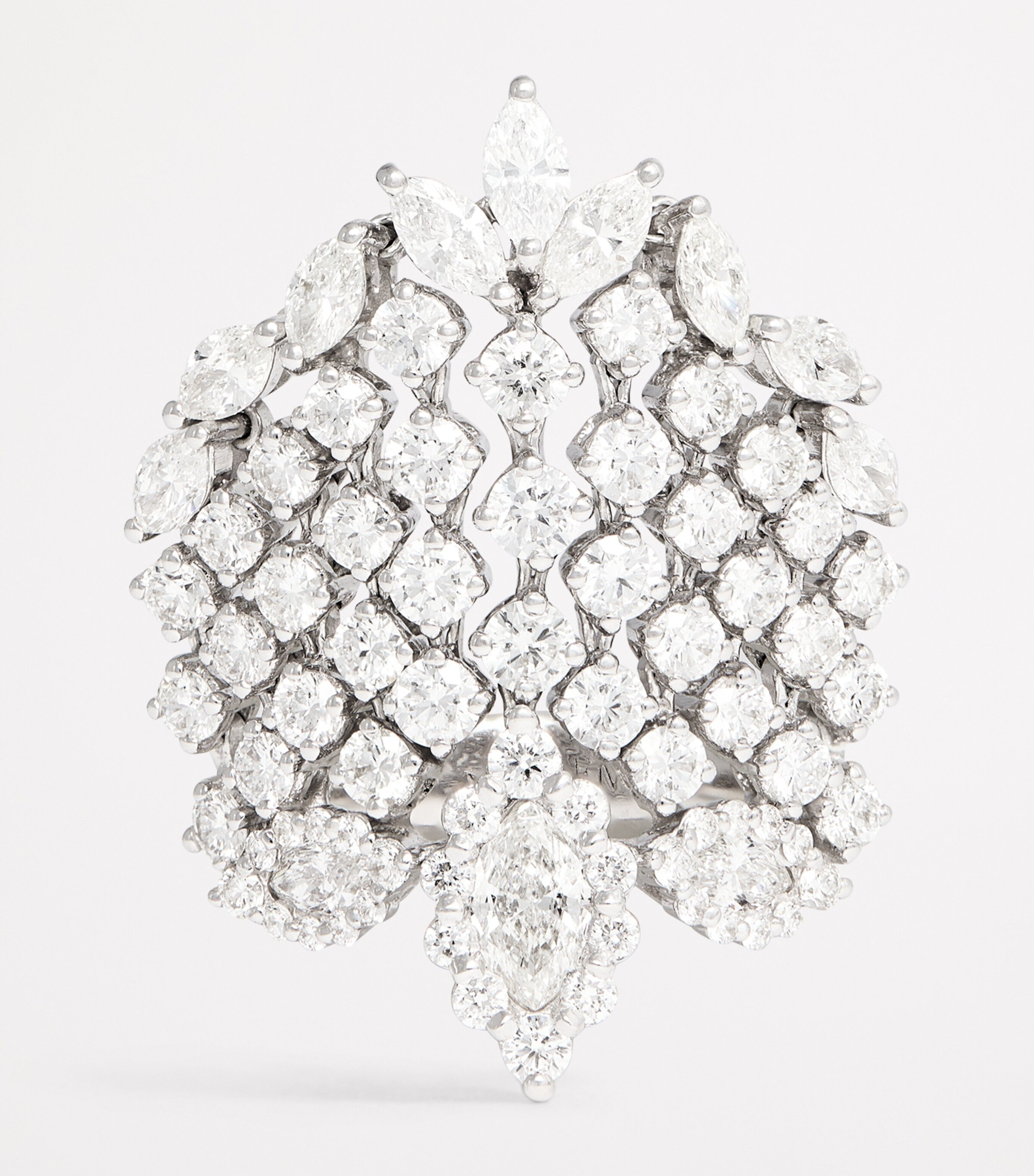 Yeprem White Gold and Diamond Cluster Ring White Gold Image 4