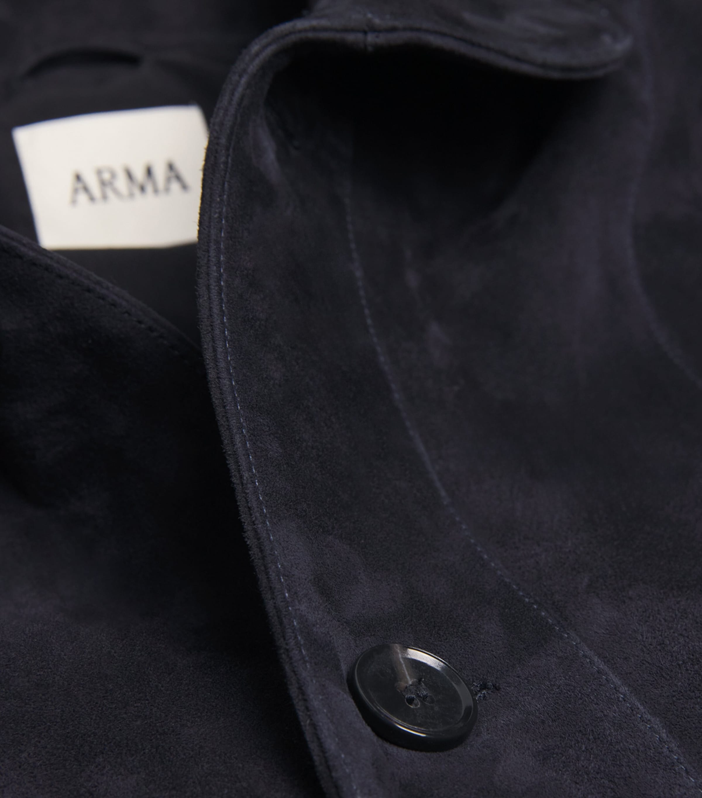 Arma Mens Lamb Suede Plato Jacket Dark Navy Image 6