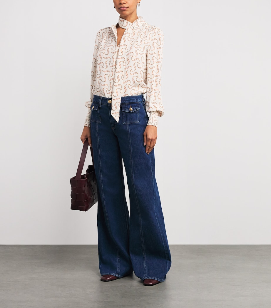 Silk Patterned Blouse LIGHT CREAM/MULTI Image 2