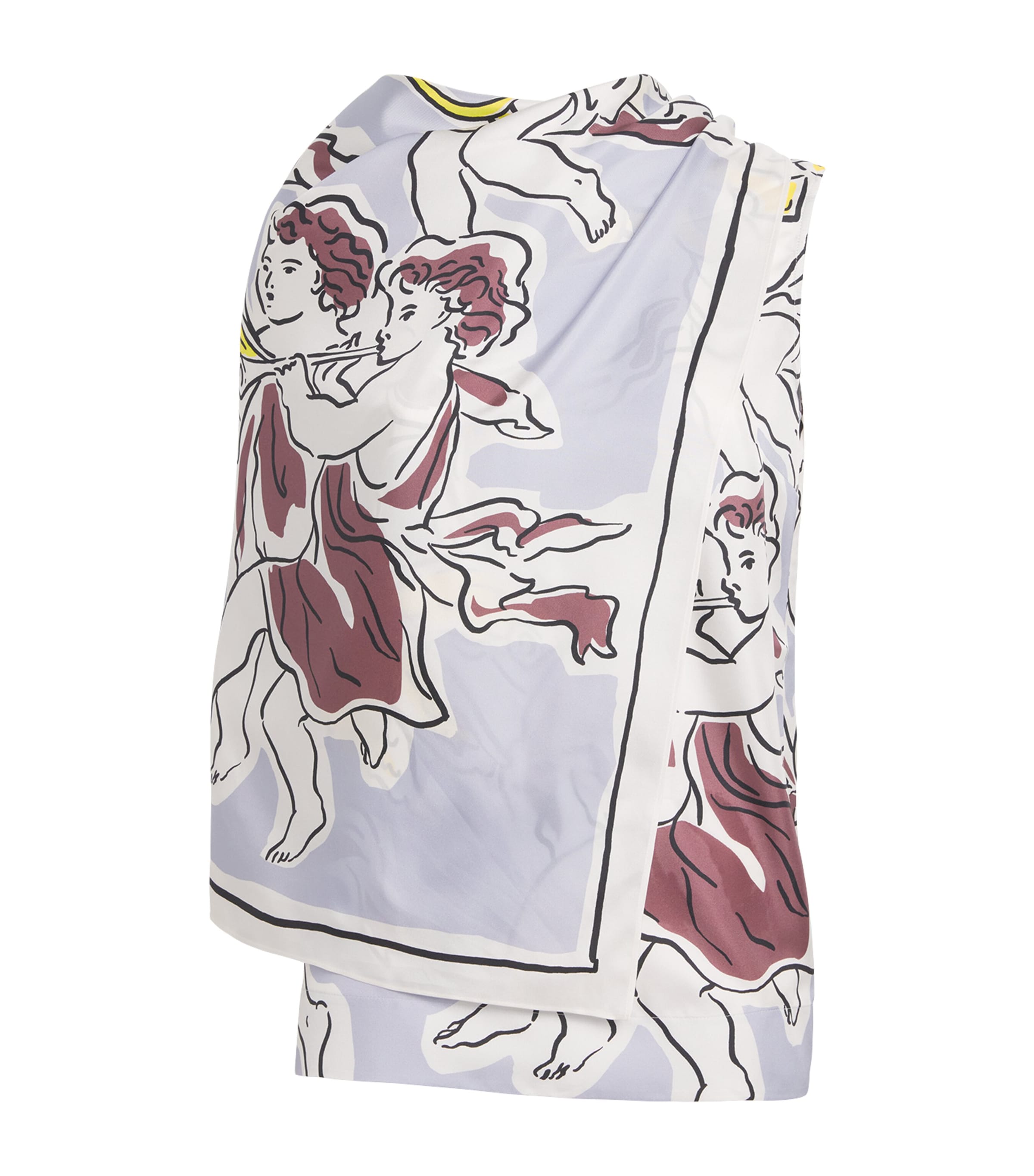 Tory Burch Womens Silk Printed Cape and Top Lilac Cherubs Image 1