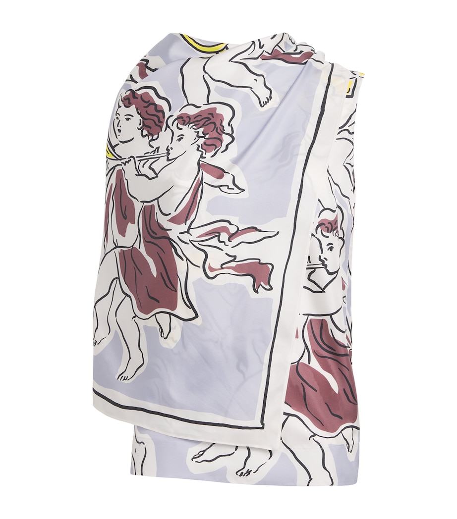Tory Burch Womens Silk Printed Cape and Top Lilac Cherubs Image 1