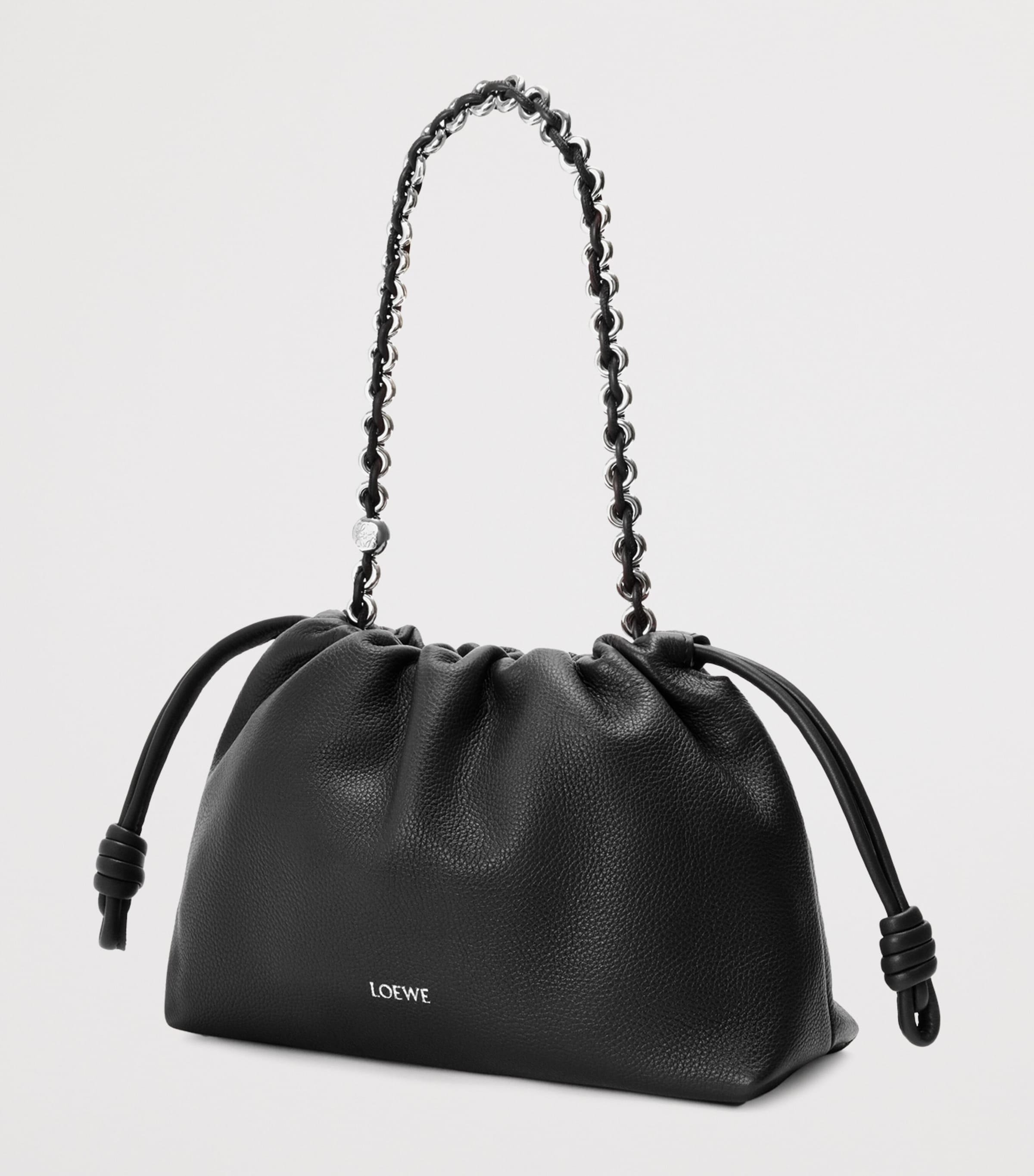 Medium Leather Flamenco Shoulder Bag BLACK Image 5