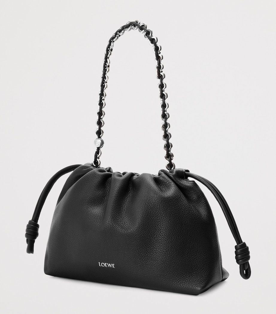 Medium Leather Flamenco Shoulder Bag BLACK Image 5