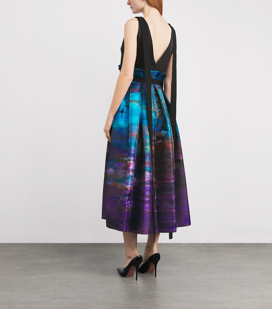Pleated Runa Midi Dress BLACK/AZURE/CASSIS Image 3