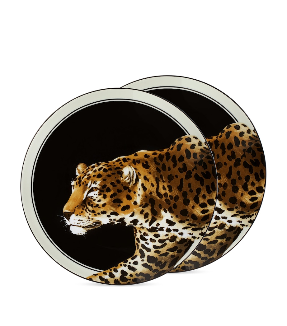 Set of Two Leopard Dinner Plates (26cm) UL005 LEOPARDO F DO Image 3