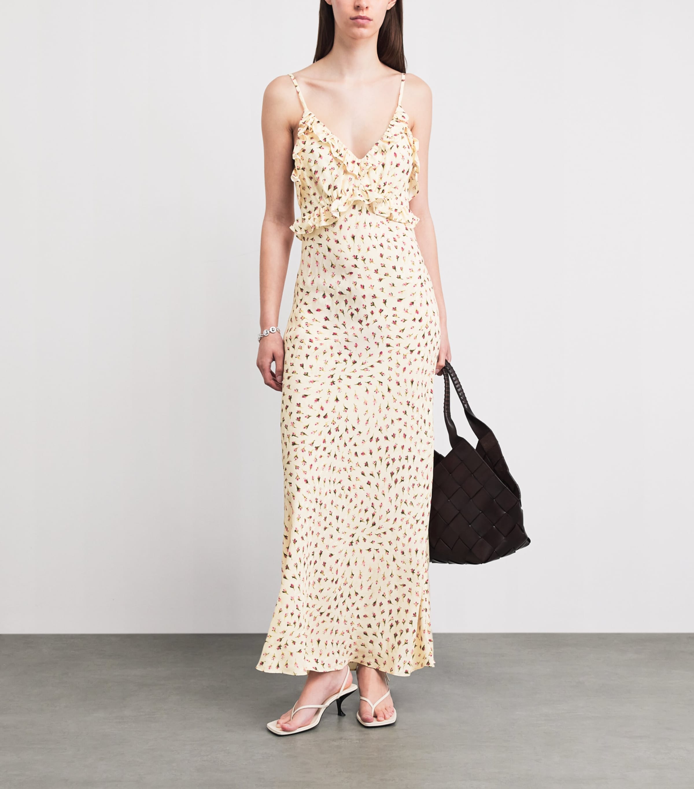 Sandro Paris Womens Floral Maxi Dress Butter / Pink Image 2