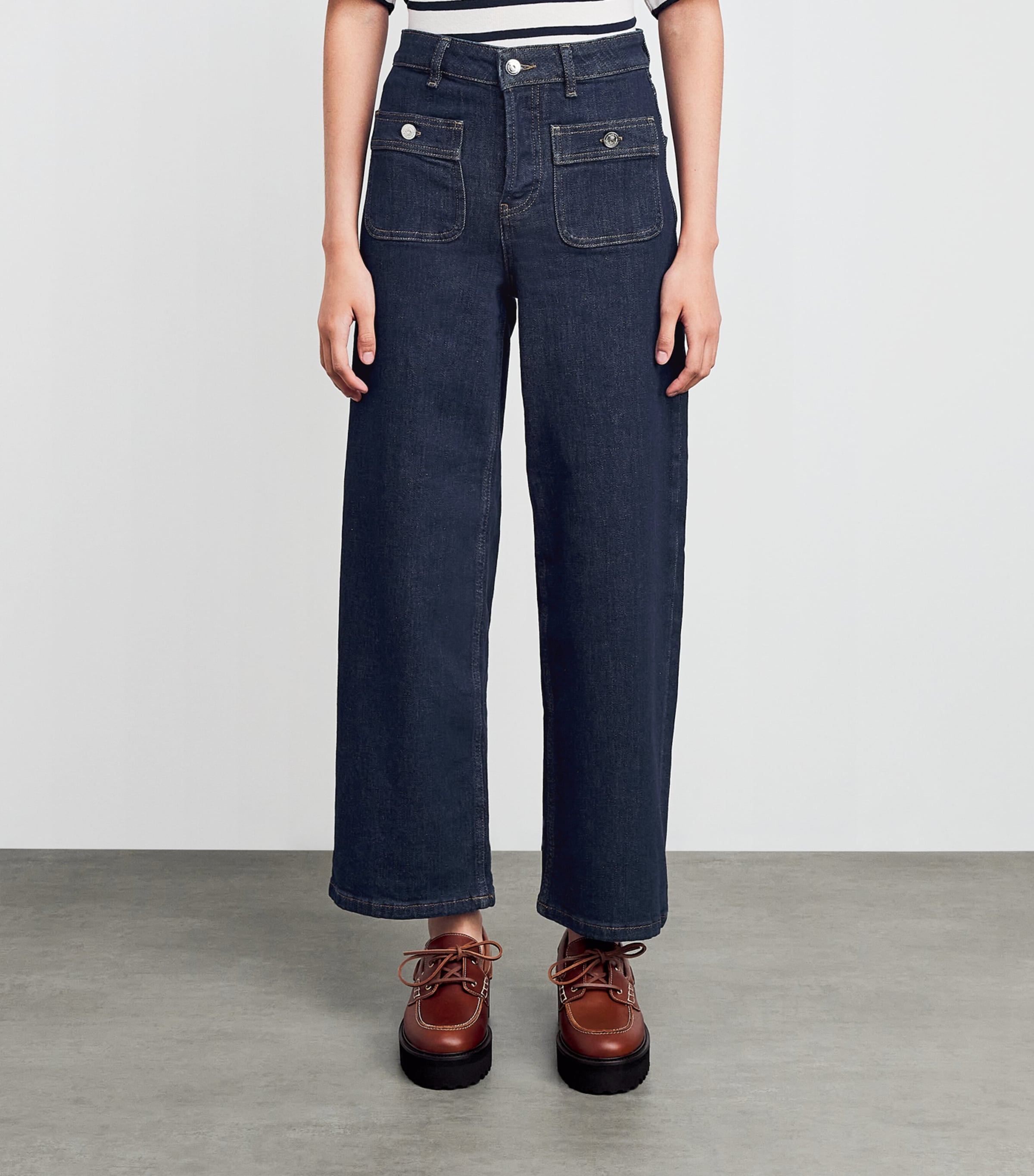 High-Rise Straight Jeans NAVY Image 3