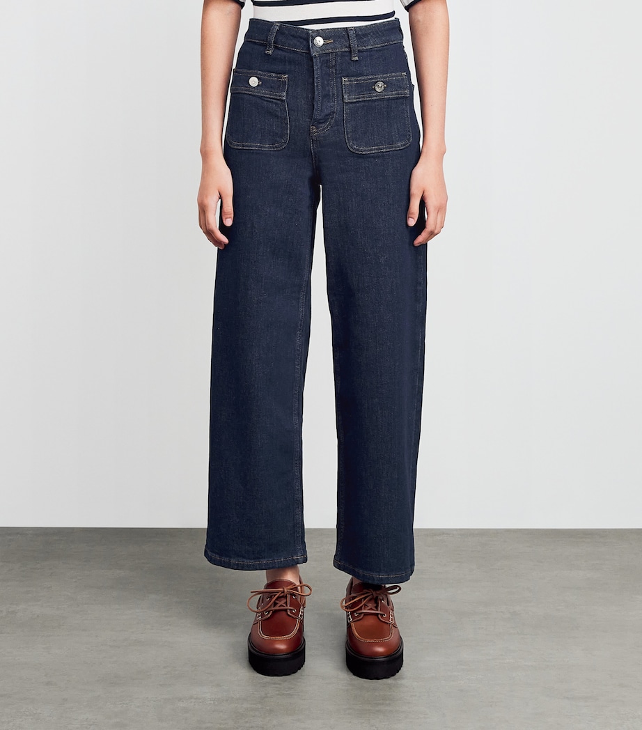 High-Rise Straight Jeans NAVY Image 3